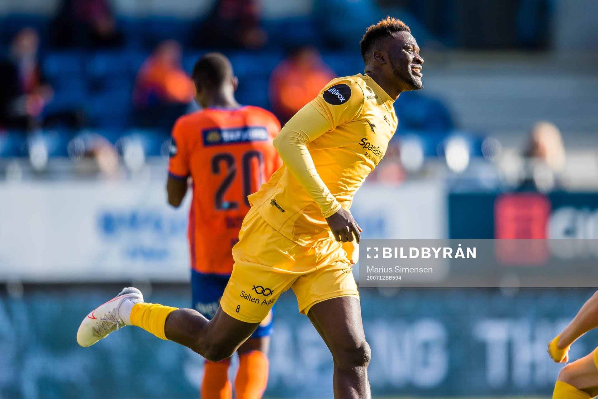 Victor Okoh Boniface of Bodø/Glimt celebrates