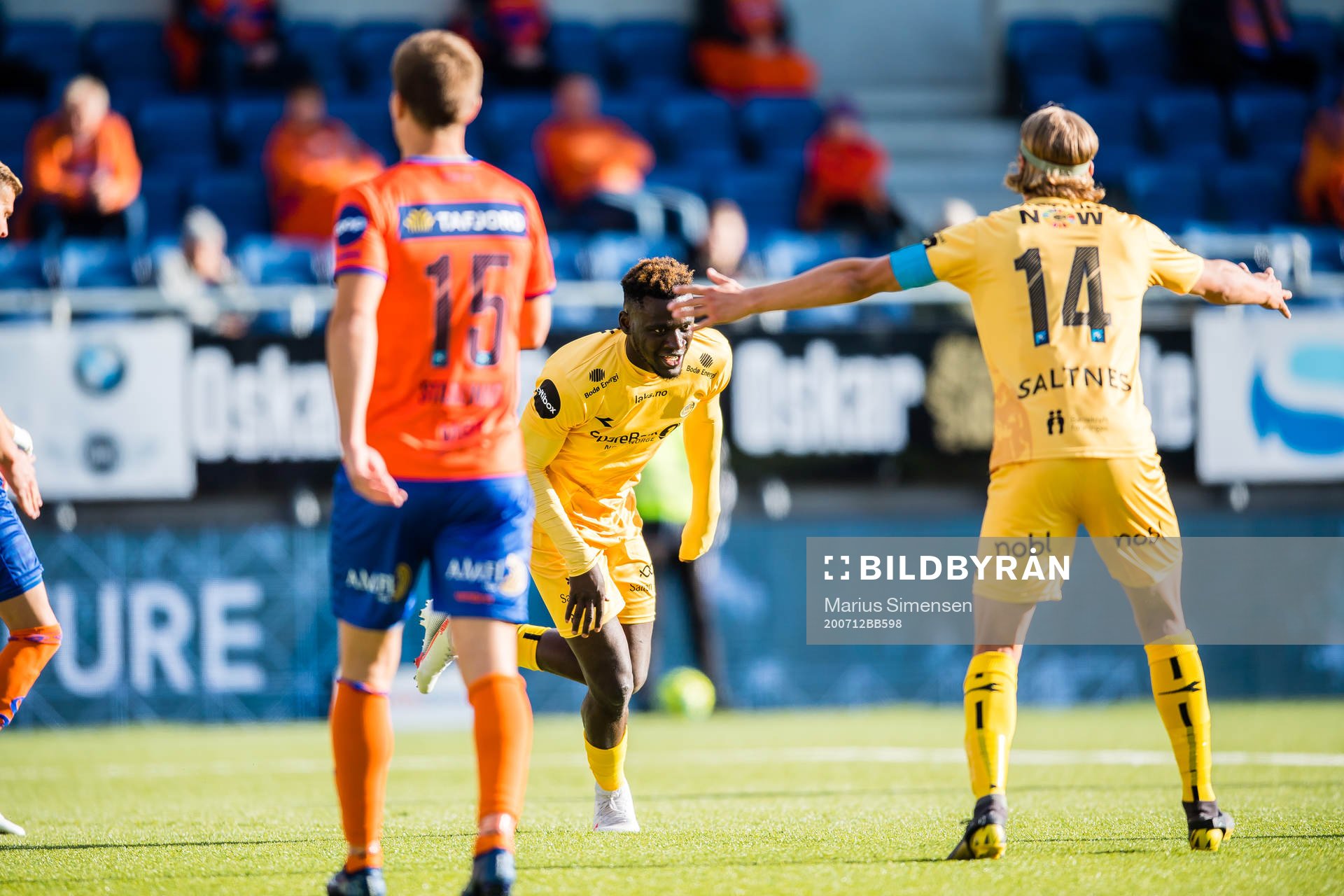 Victor Okoh Boniface of Bodø/Glimt celebrates