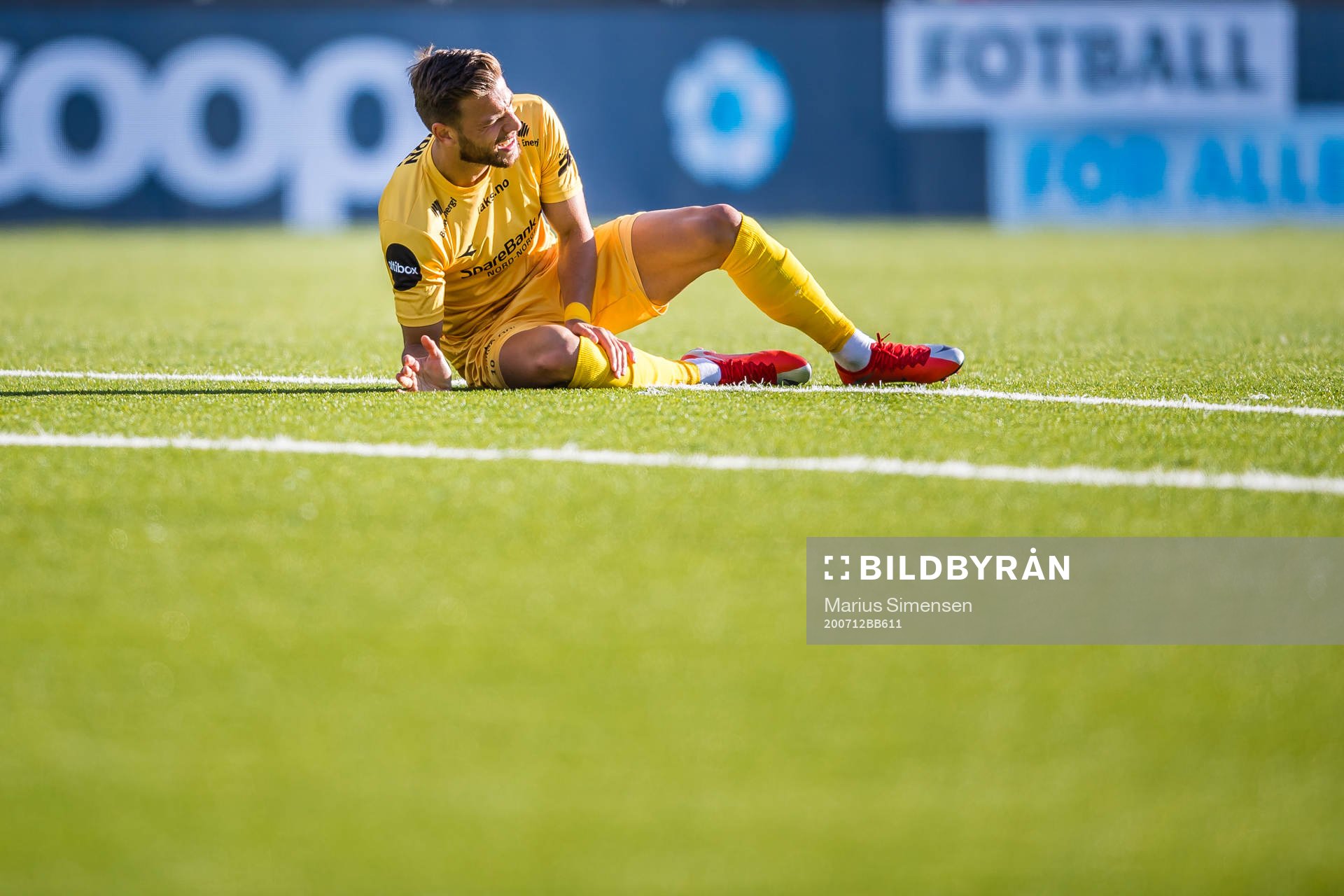 Philip Aksel Frigast Zinckernagel of Bodø/Glimt in pain