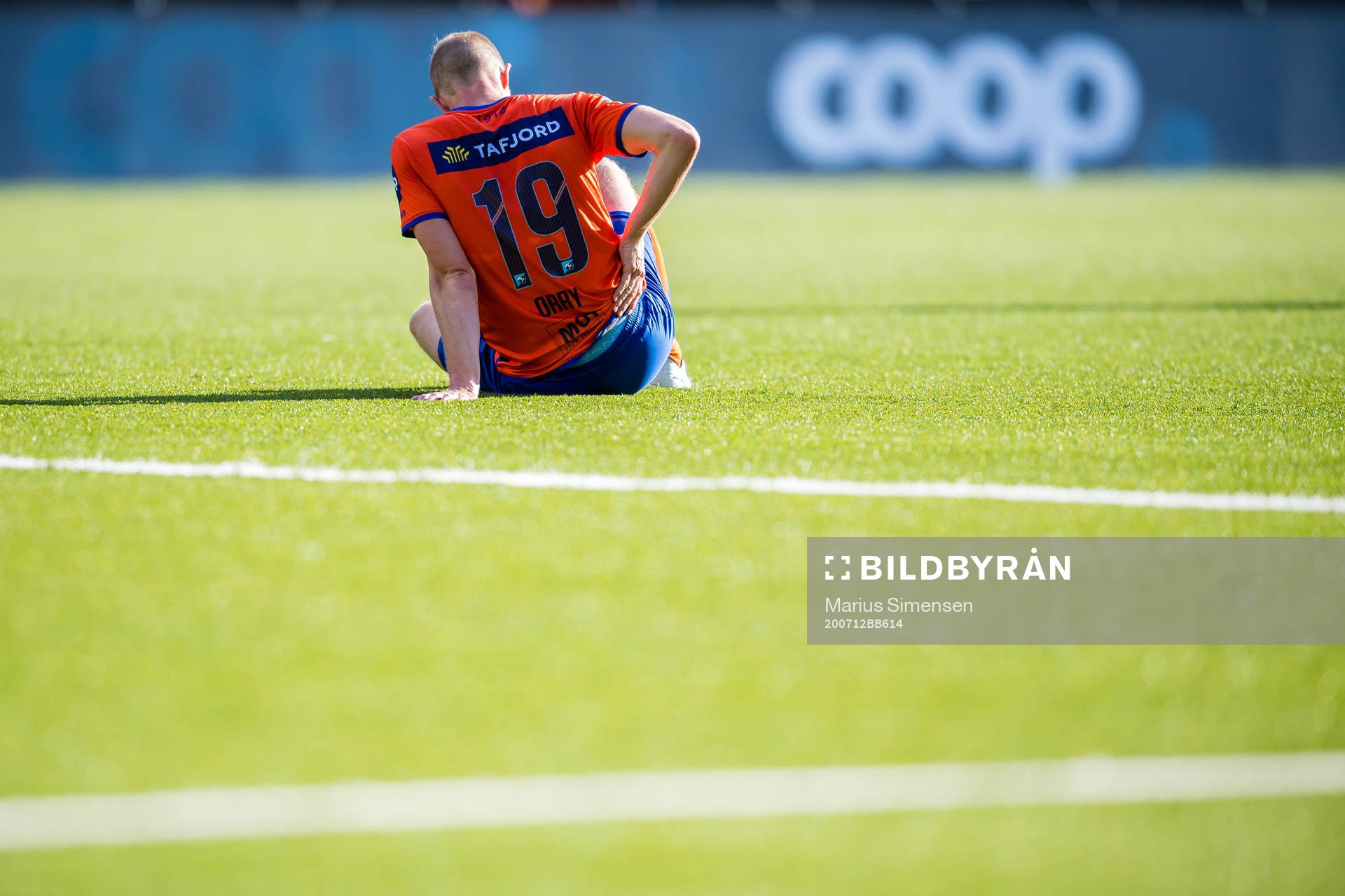 Peter Orry Larsen of Aalesund in pain