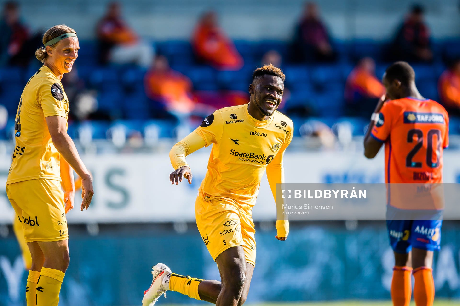 Victor Okoh Boniface of Bodø/Glimt celebrates