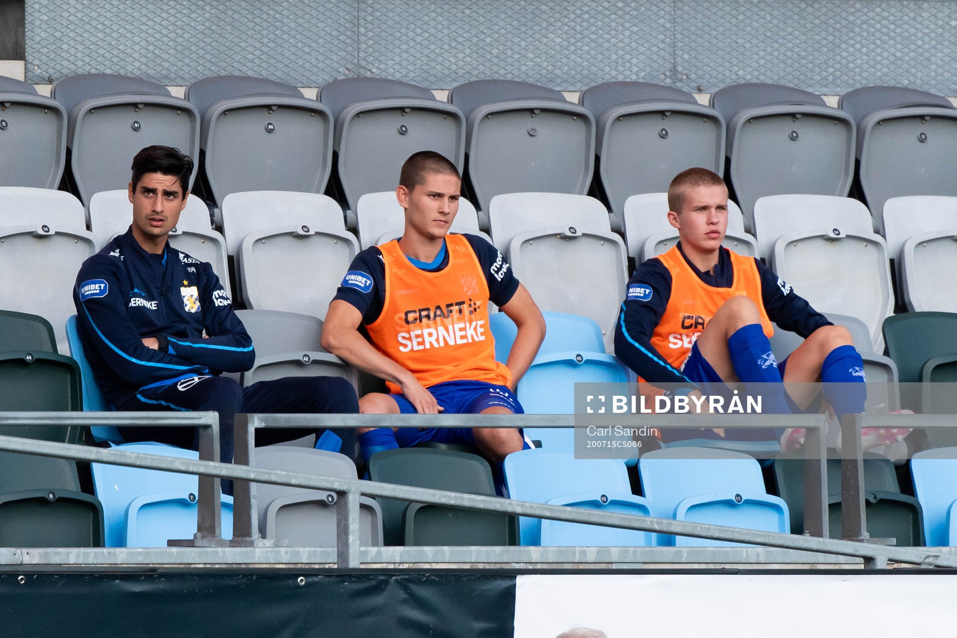 IFK Göteborgs målvakt Tom Amos, Rasmus Wikström och Isak