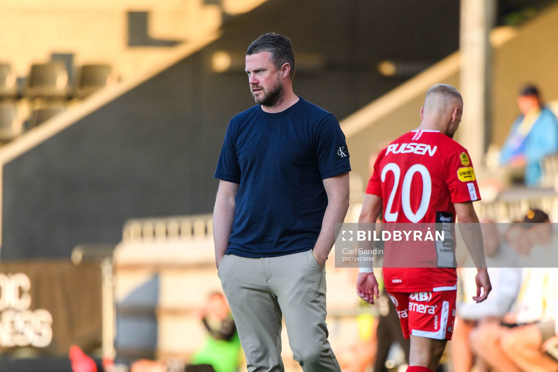 Elfsborgs manager Jimmy Thelin och Simon Strand som lämnar
