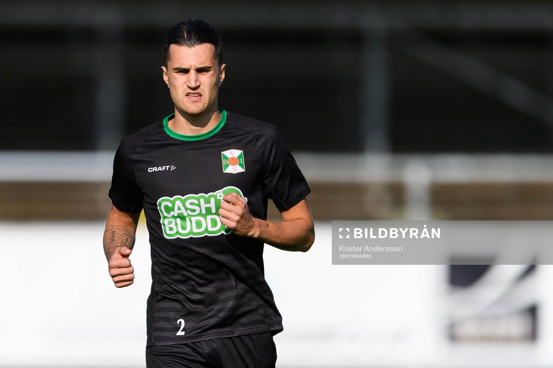 Varbergs Jon Birkfeldt före fotbollsmatchen i Allsvenskan