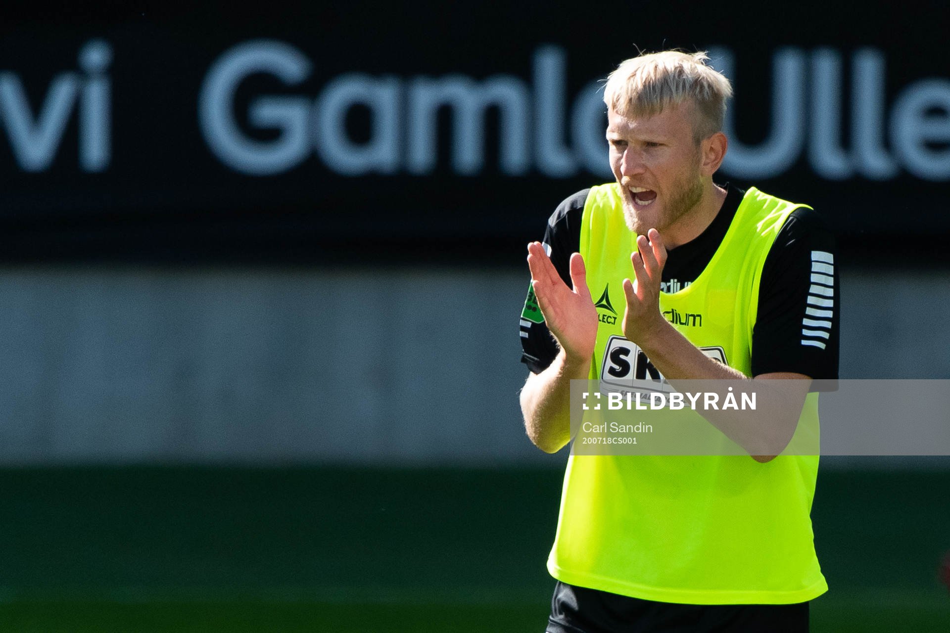 GAIS Carl Elfgren Nyström innan fotbollsmatchen i