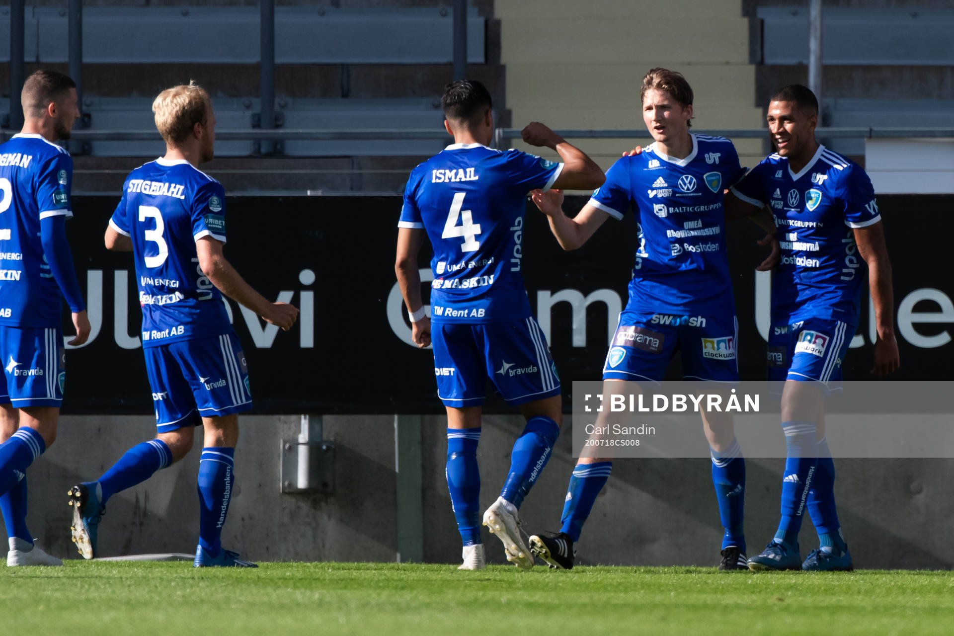 Umeås Mikael Wikström jublar efter att han gjort 1-1 under fotbollsmatchen i Superettan mellan GAIS och Umeå FC den 18 juli 2020 i Göteborg.
