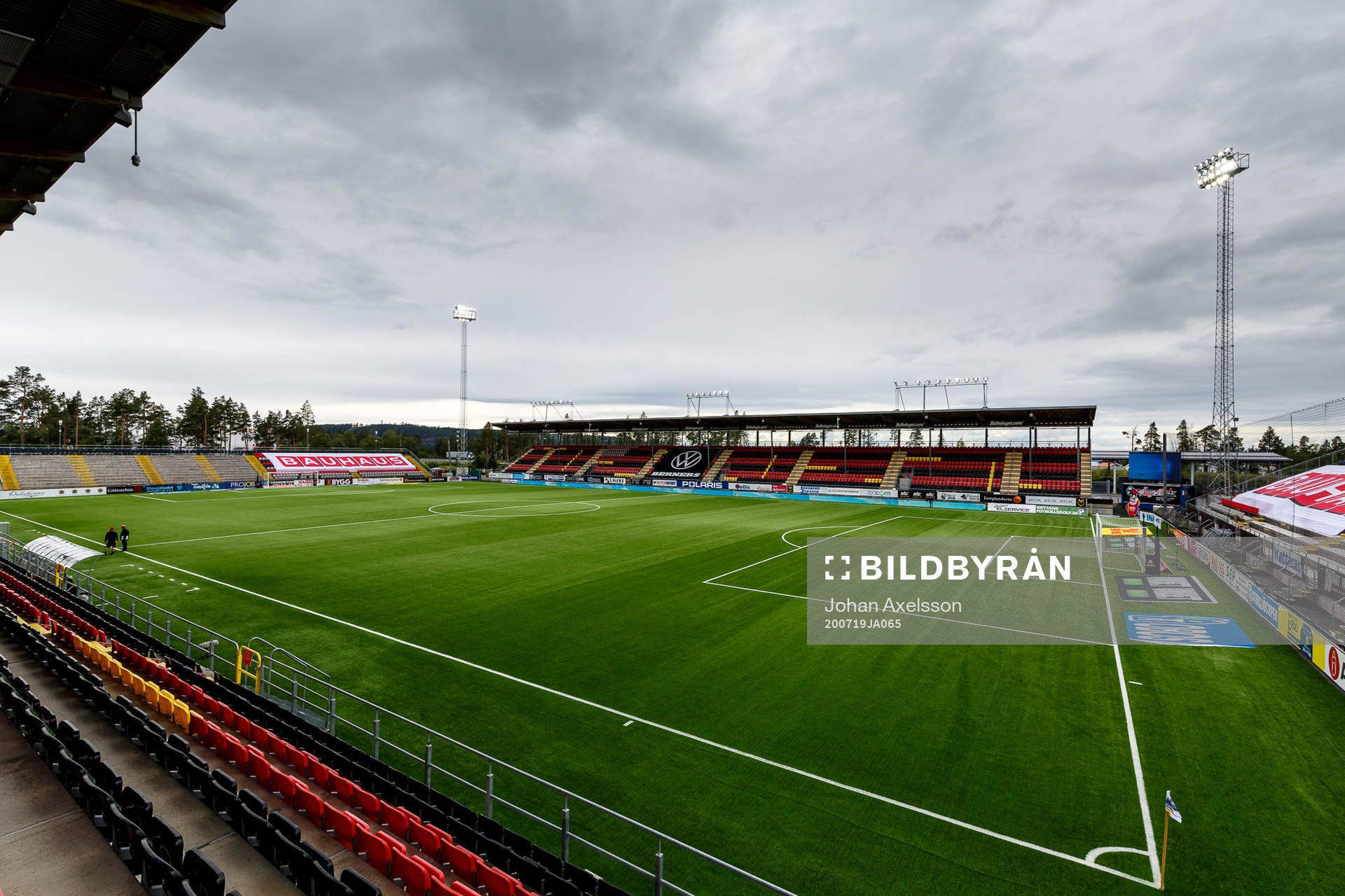 Jämtkraft Arena interiört inför fotbollsmatchen i Allsvenskan mellan Östersund och Häcken den 19 juli 2020 i Östersund.