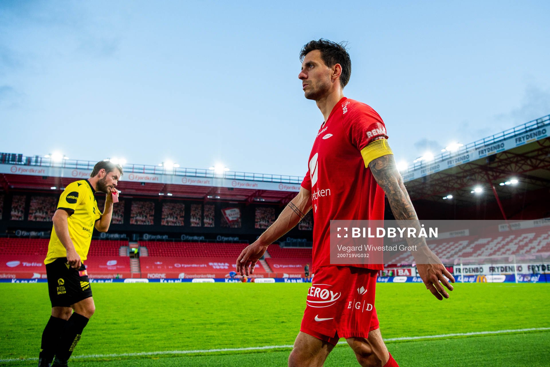 Daniel Alexander Pedersen of Brann looks dejected