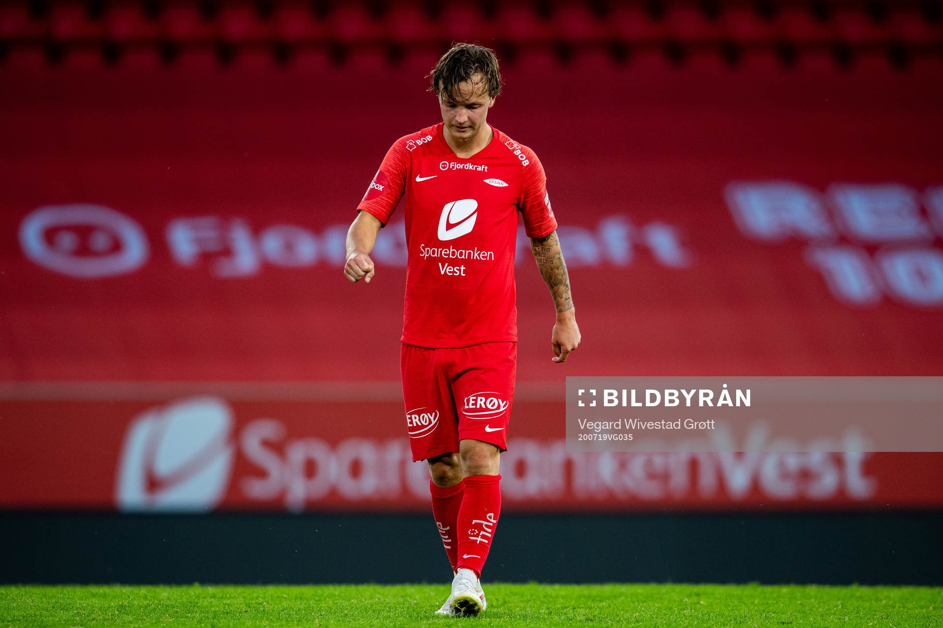 Fredrik Haugen of Brann looks dejected