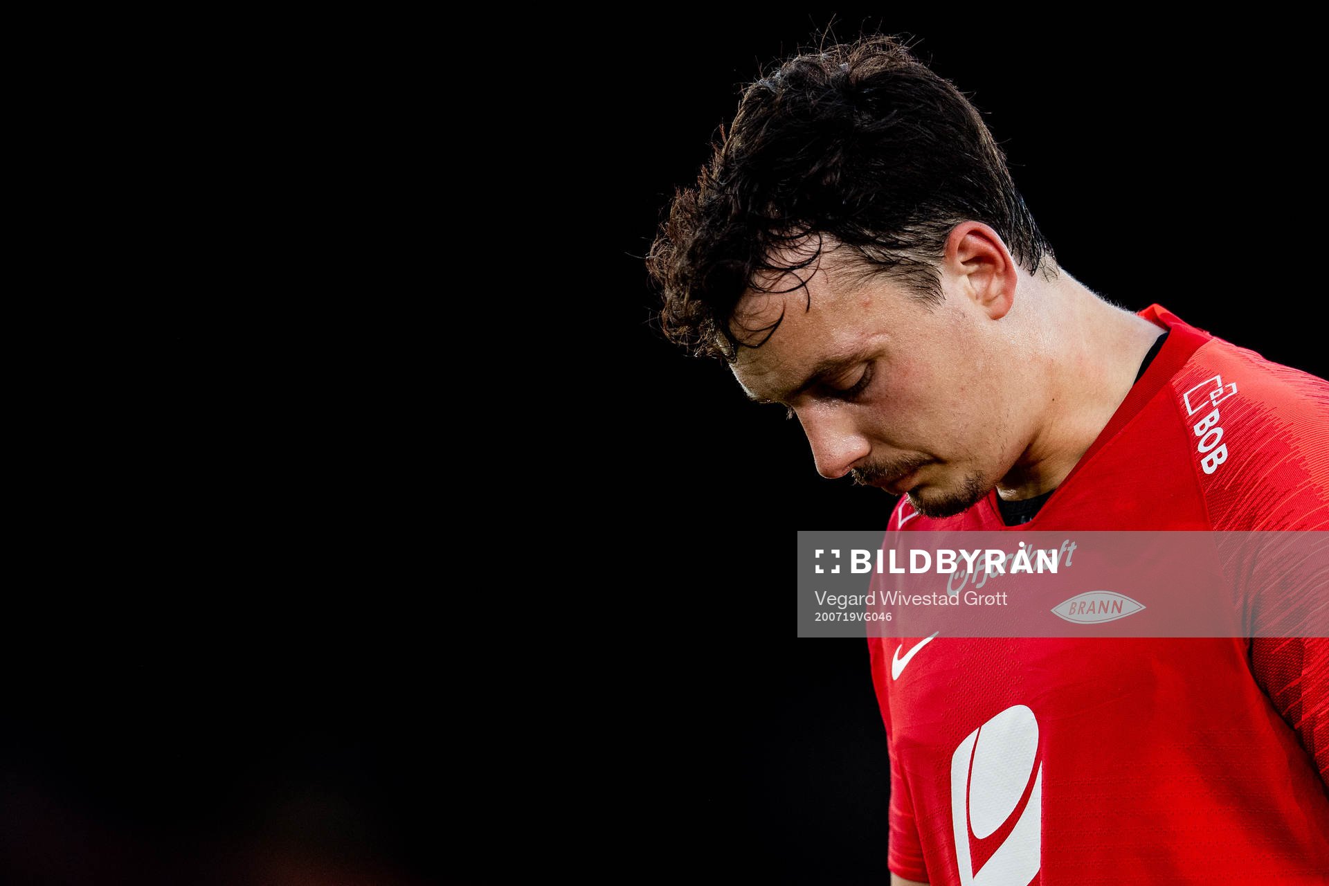 Vegard Forren of Brann looks dejected