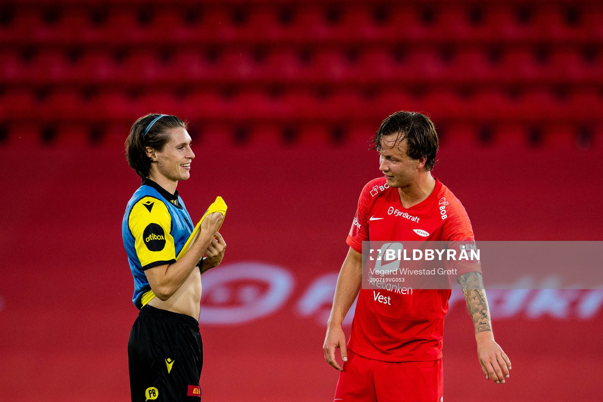 Kasper Skaanes of Start and Fredrik Haugen of Brann