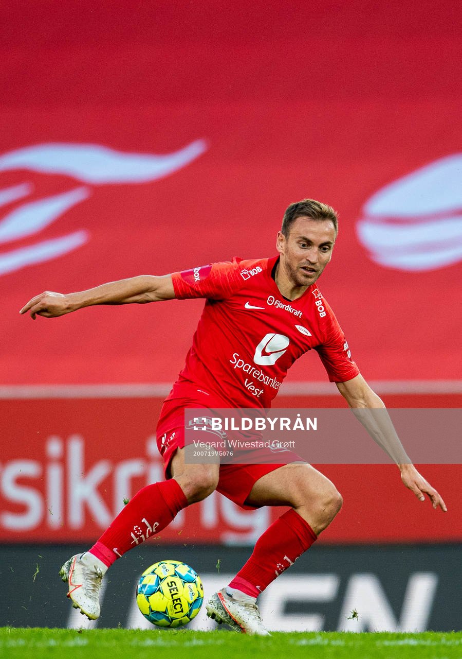 Amer Ordagic of Brann during the Eliteserien football match between Brann and Start on July 19, 2020 in Bergen.