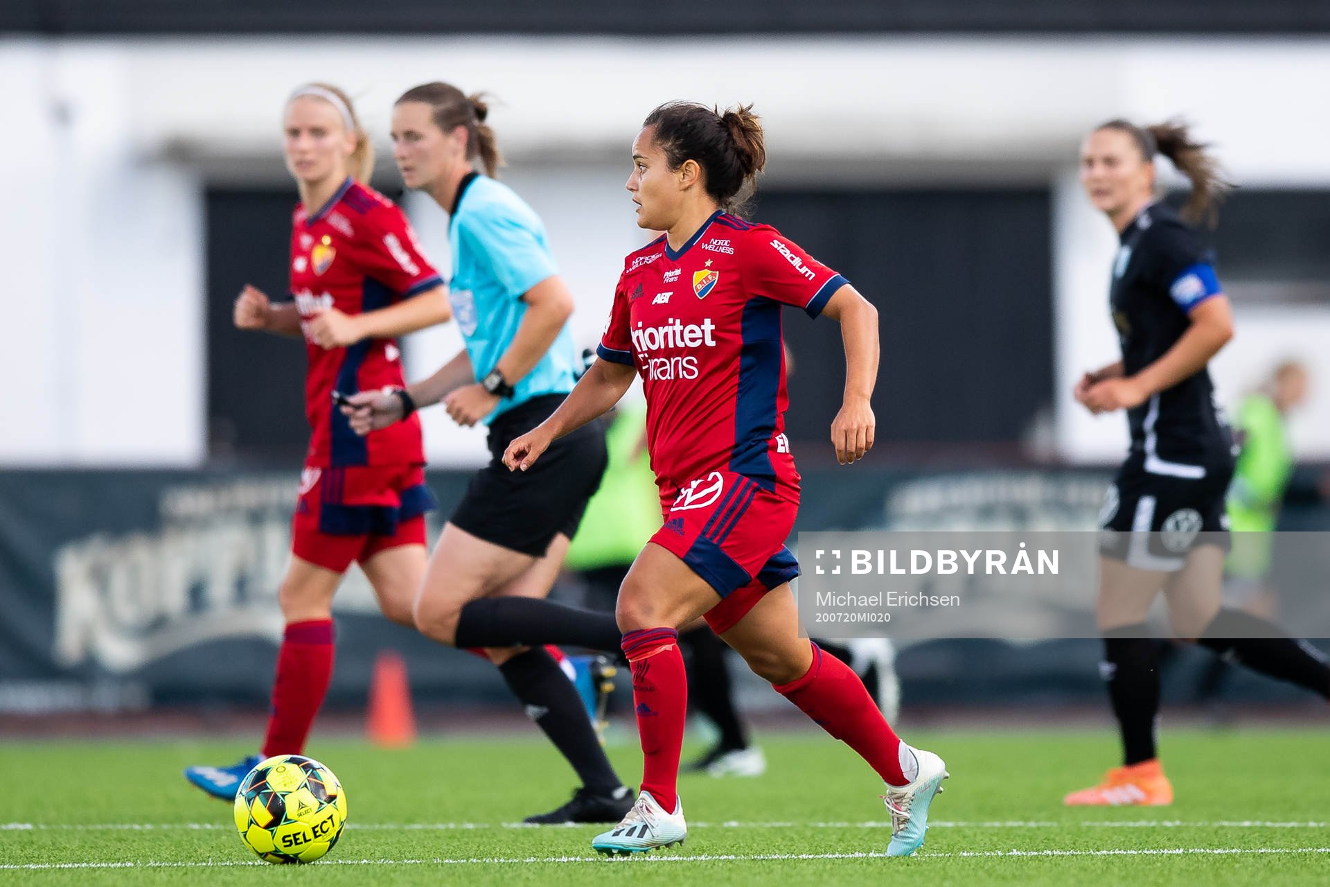 Djurgårdens Malin Diaz under fotbollsmatchen i Damallsvenskan mellan Kopparbergs/Göteborg och Djurgården den 20 juli 2020 i Göteborg.
