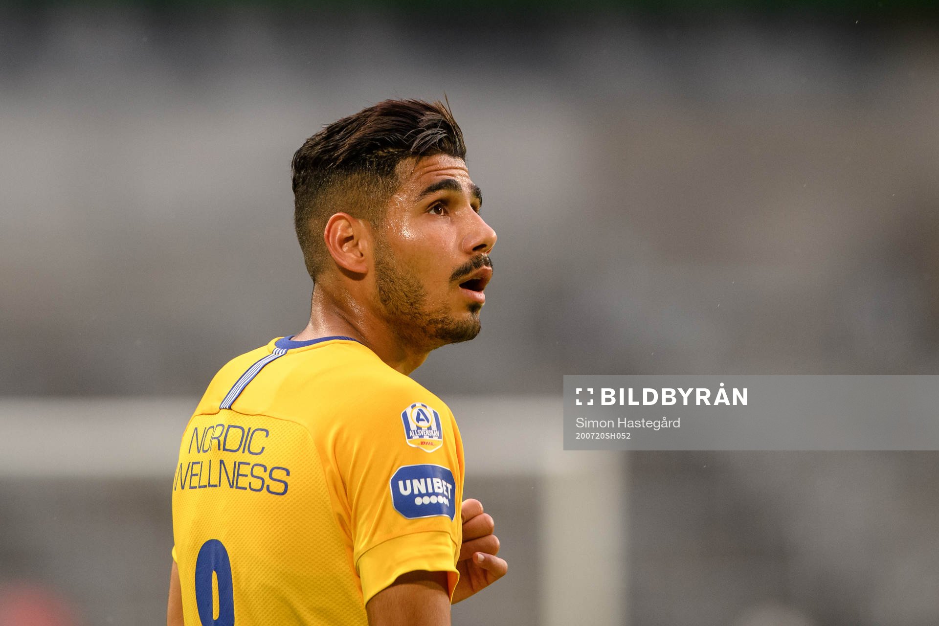 IFK Göteborgs Hosam Aiesh under fotbollsmatchen i Allsvenskan mellan Hammarby och IFK Göteborg den 20 juli 2020 i Stockholm.