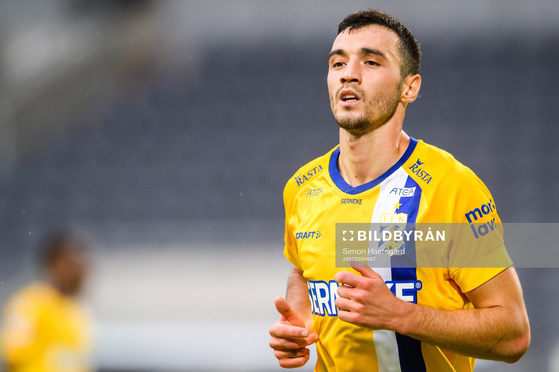 IFK Göteborgs Giorgi Kharaishvili under fotbollsmatchen i Allsvenskan mellan Hammarby och IFK Göteborg den 20 juli 2020 i Stockholm.