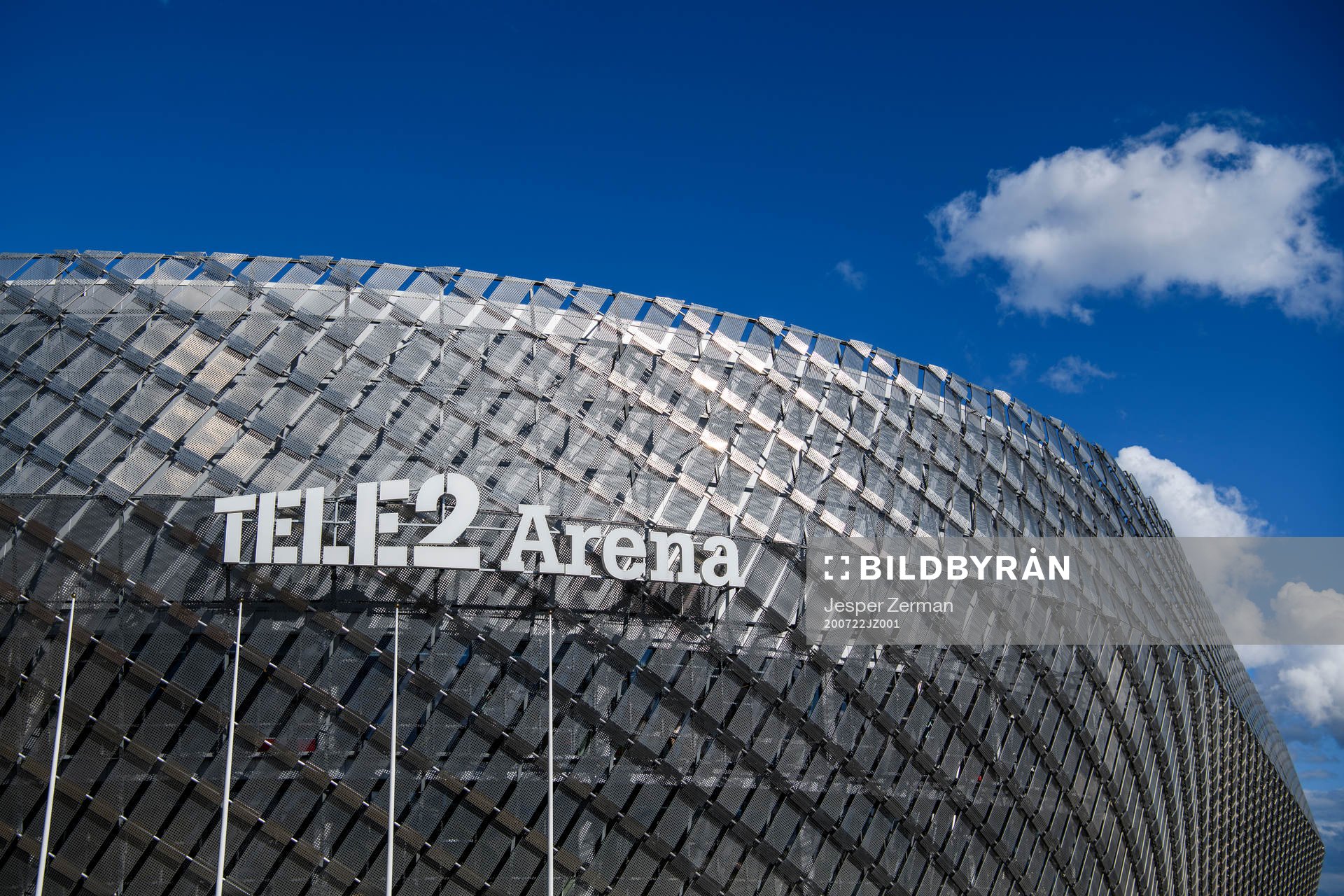 Exteriör vy av Tele2 Arena