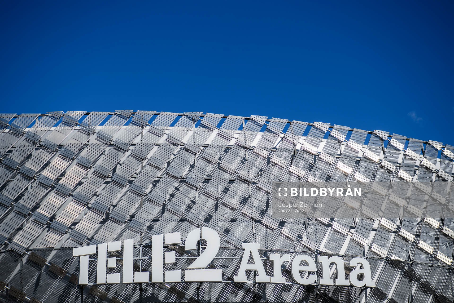 Exteriör vy av Tele2 Arena