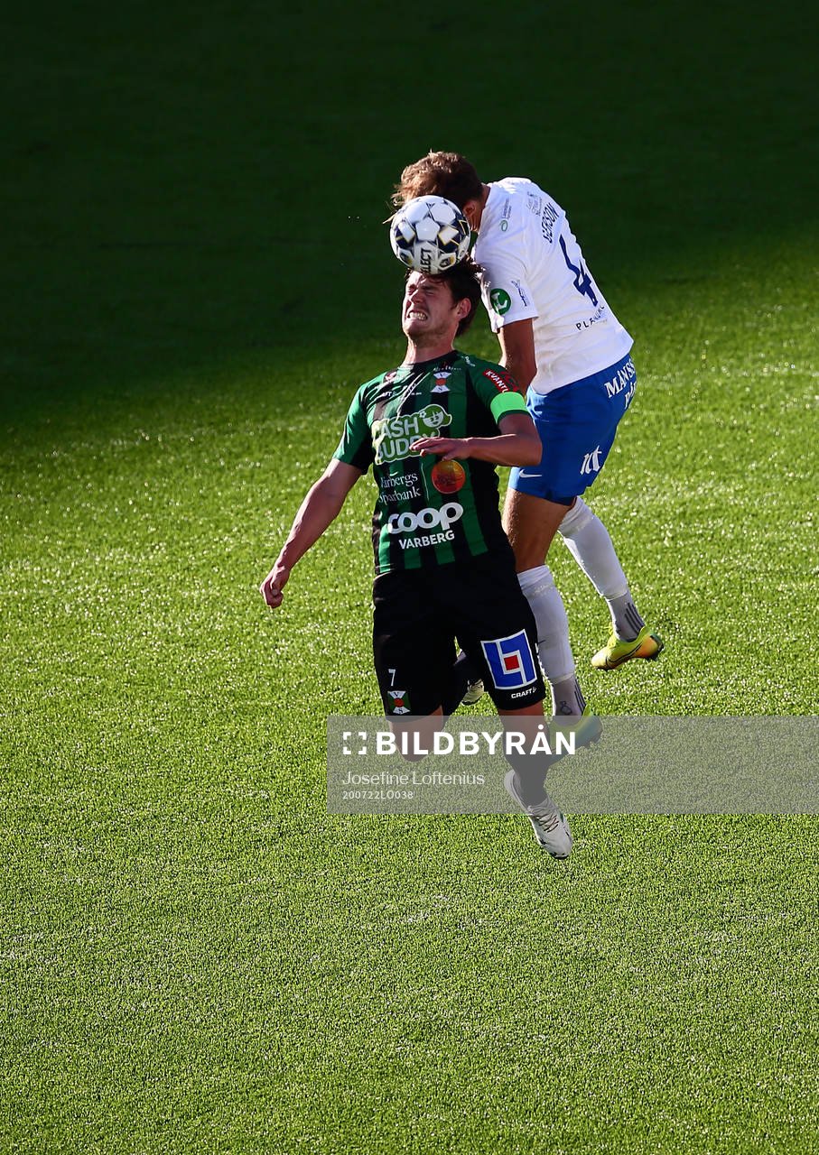Varbergs Robin Tranberg och IFK Norrköpings Lars Krogh