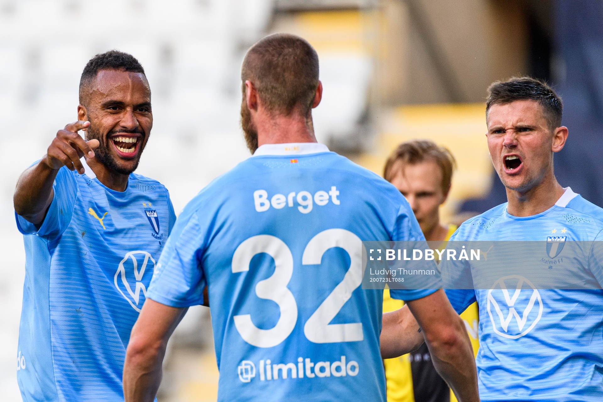 Malmö FFs Isaac Kiese Thelin, Marcus Antonsson och Jo Inge