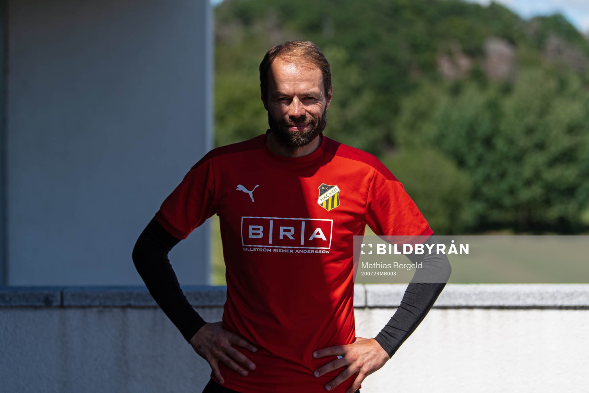 Häckens tränare Andreas Alm poserar för ett porträtt den 23 juli 2020 i Göteborg.