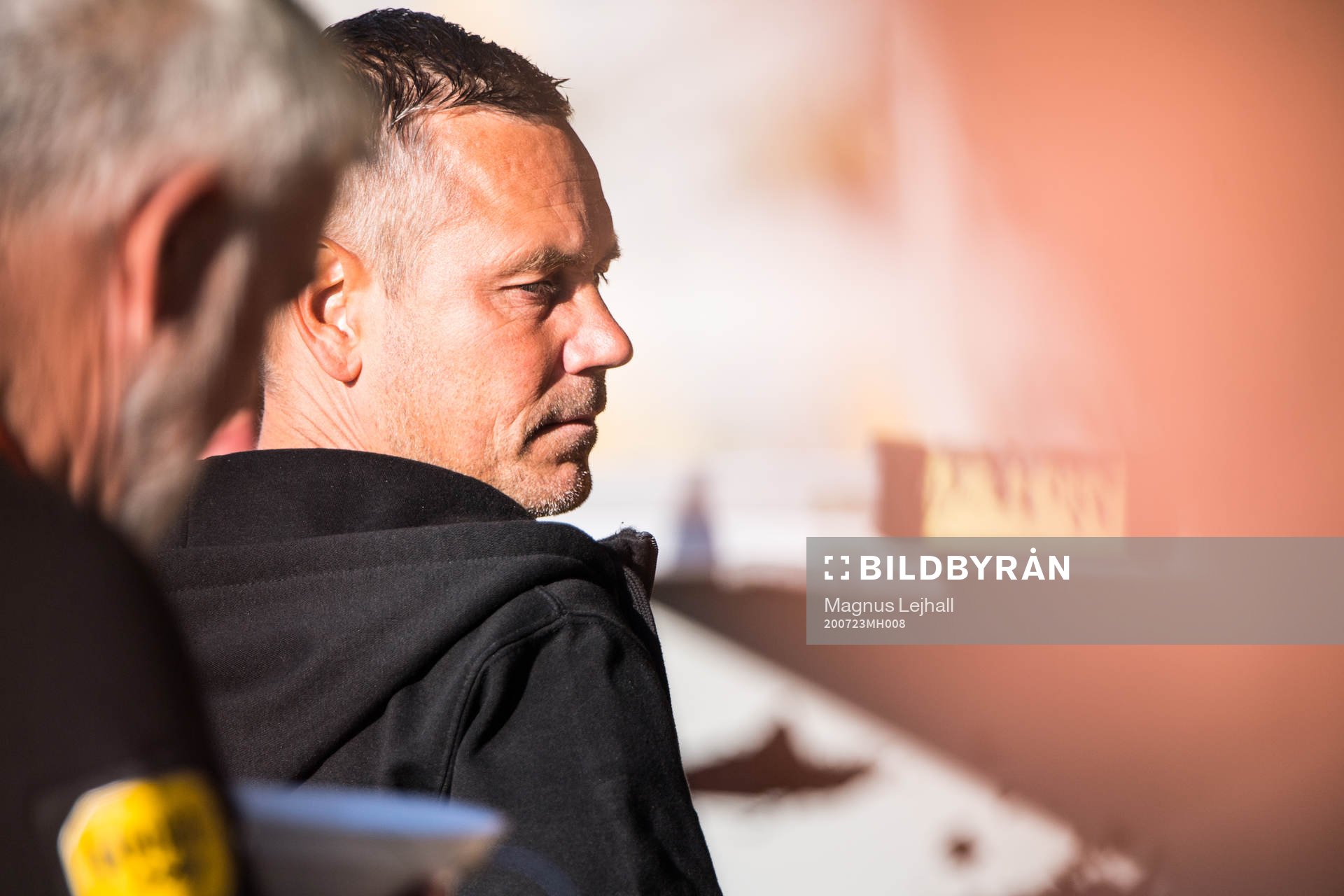 Mjällbys tränare Marcus Lantz  deppar innan