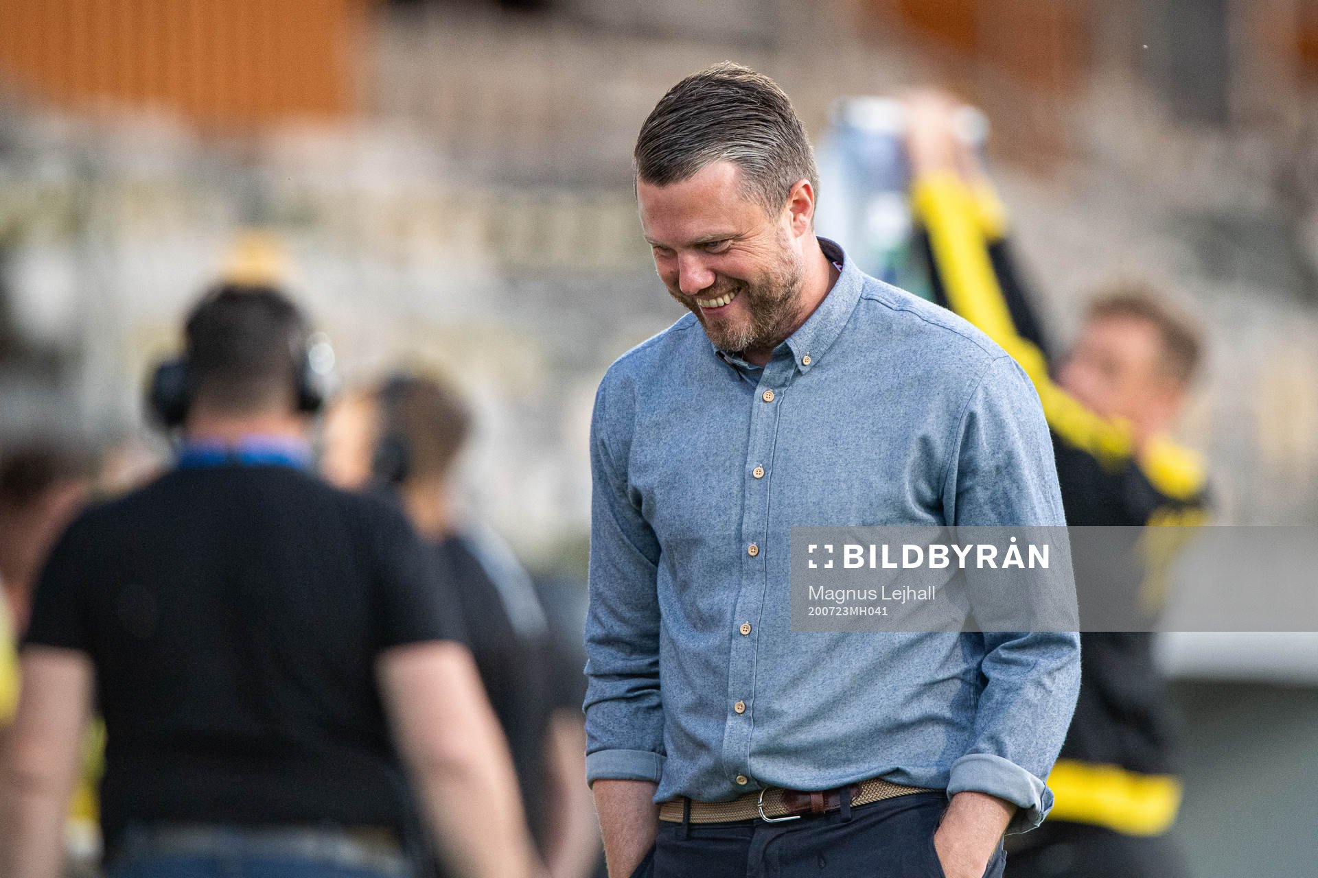 Elfsborgs manager Jimmy Thelin jublar