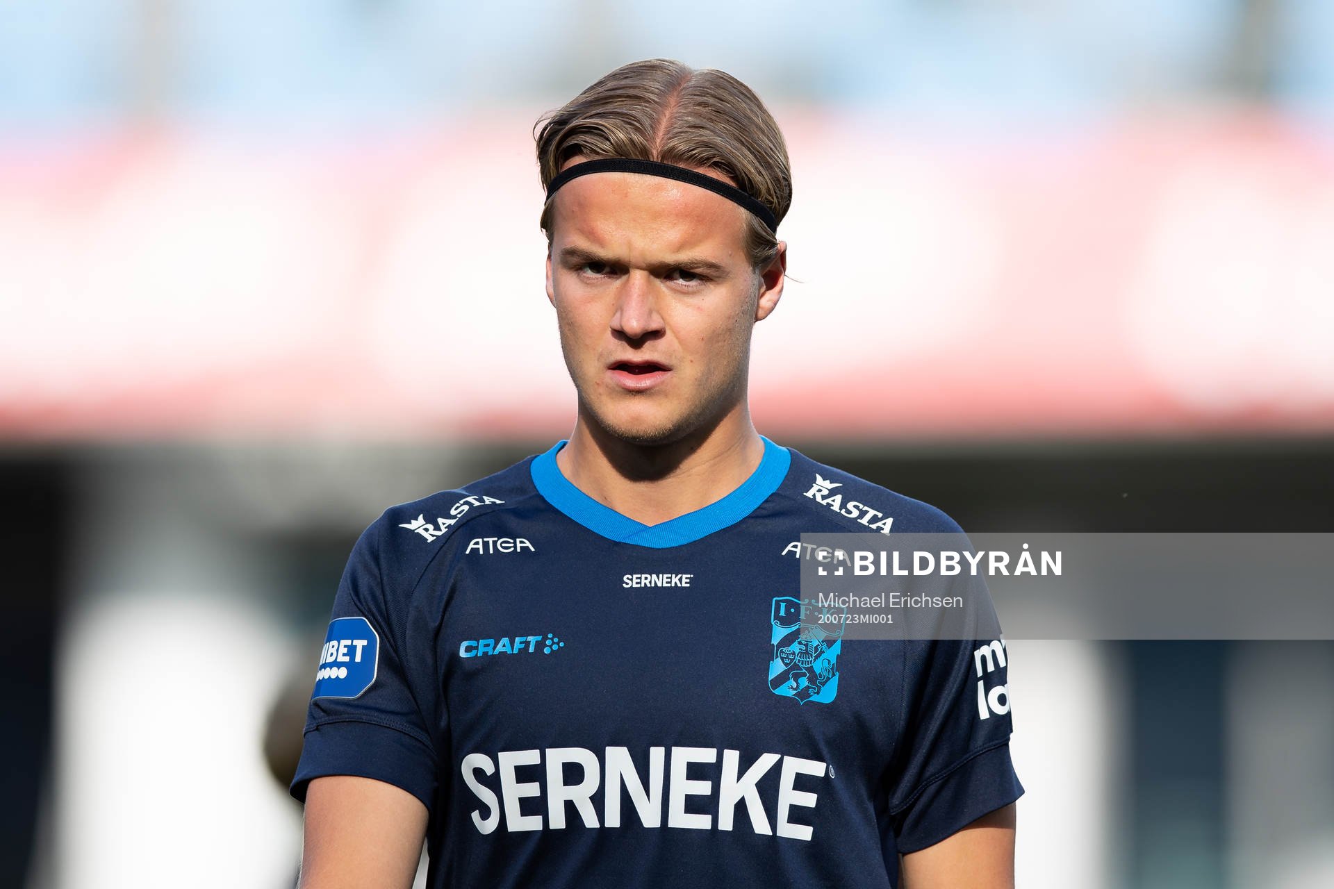 IFK Göteborgs August Erlingmark innan fotbollsmatchen i