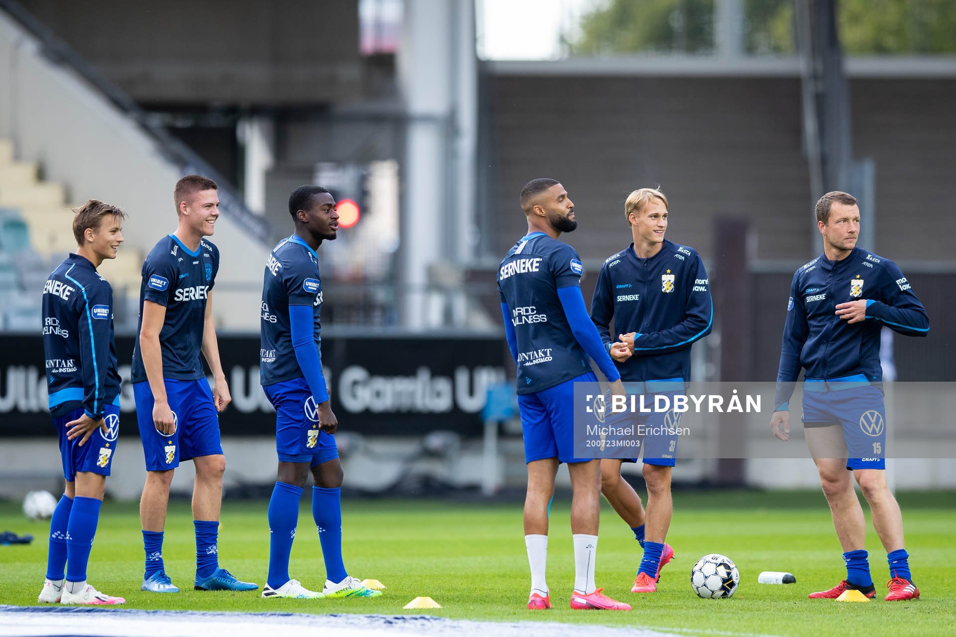 IFK Göteborgs spelare innan fotbollsmatchen i Allsvenskan