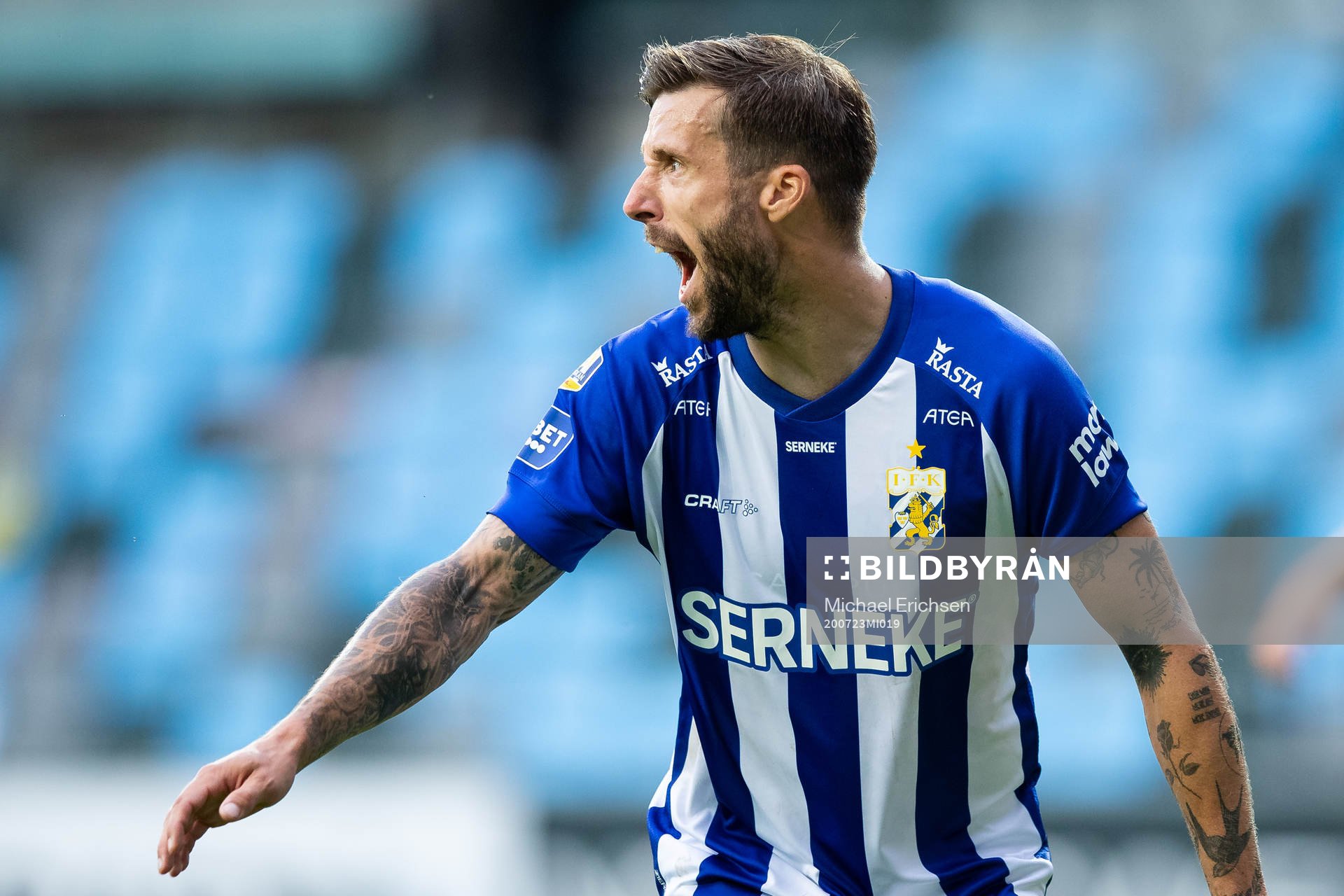 IFK Göteborgs Mattias Bjärsmyr reagerar
