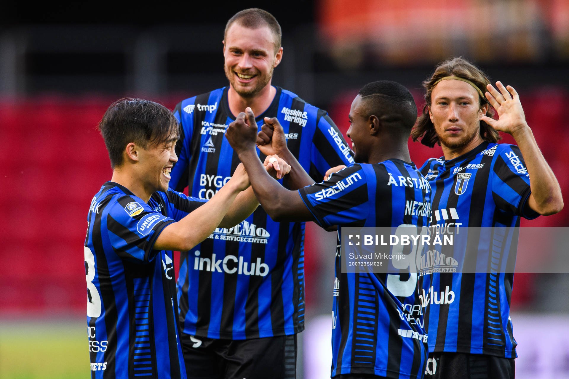 Sirius Yukiya Sugita jublar efter 1-0 under fotbollsmatchen i Allsvenskan mellan Kalmar och Sirius den 23 juli 2020 i Kalmar.