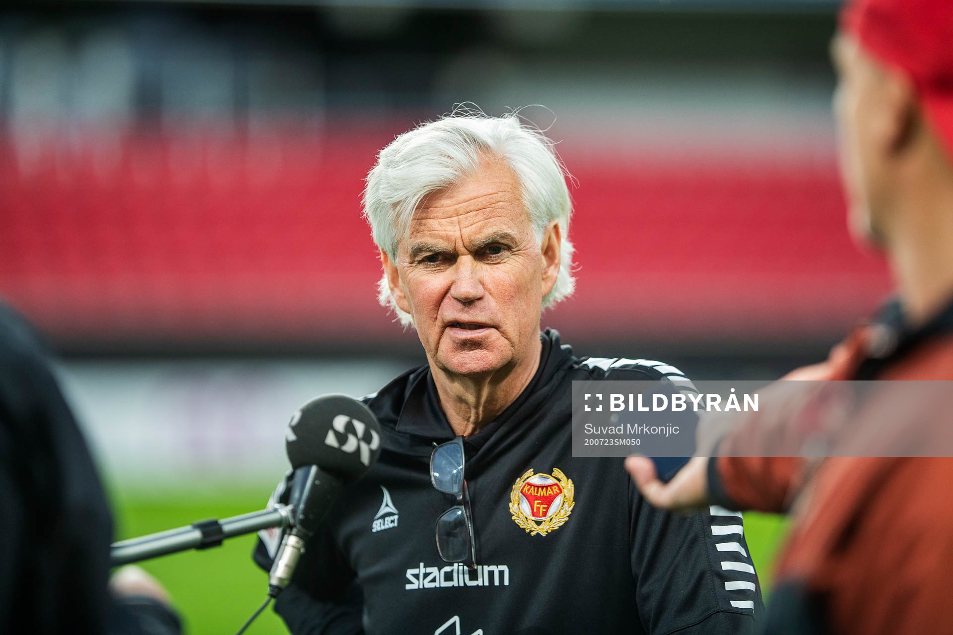 Kalmars tränare Nanne Bergstrand under presskonferensen efter fotbollsmatchen i Allsvenskan mellan Kalmar och Sirius den 23 juli 2020 i Kalmar.