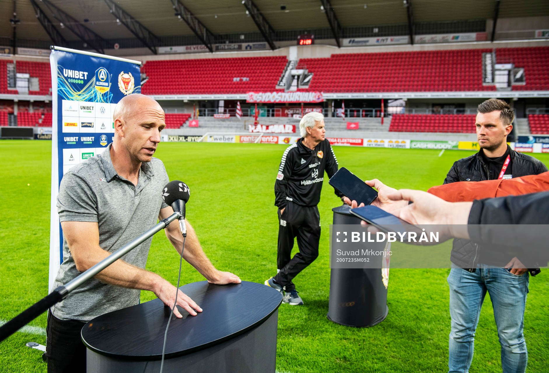 Sirius tränare Henrik Rydström under presskonferensen efter fotbollsmatchen i Allsvenskan mellan Kalmar och Sirius den 23 juli 2020 i Kalmar.