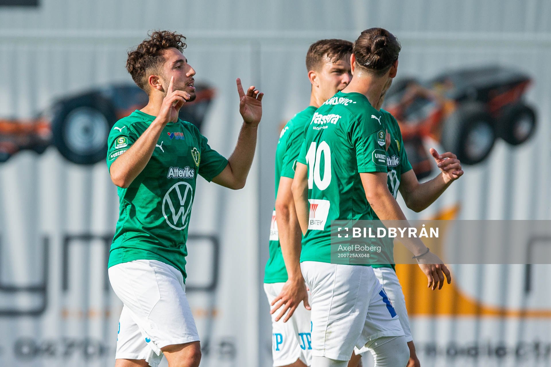 Jönköpings Moustafa Zeidan jublar efter 1-0 under fotbollsmatchen i Superettan mellan Jönköpings Södra och Brage den 25 juli 2020 i Jönköping.