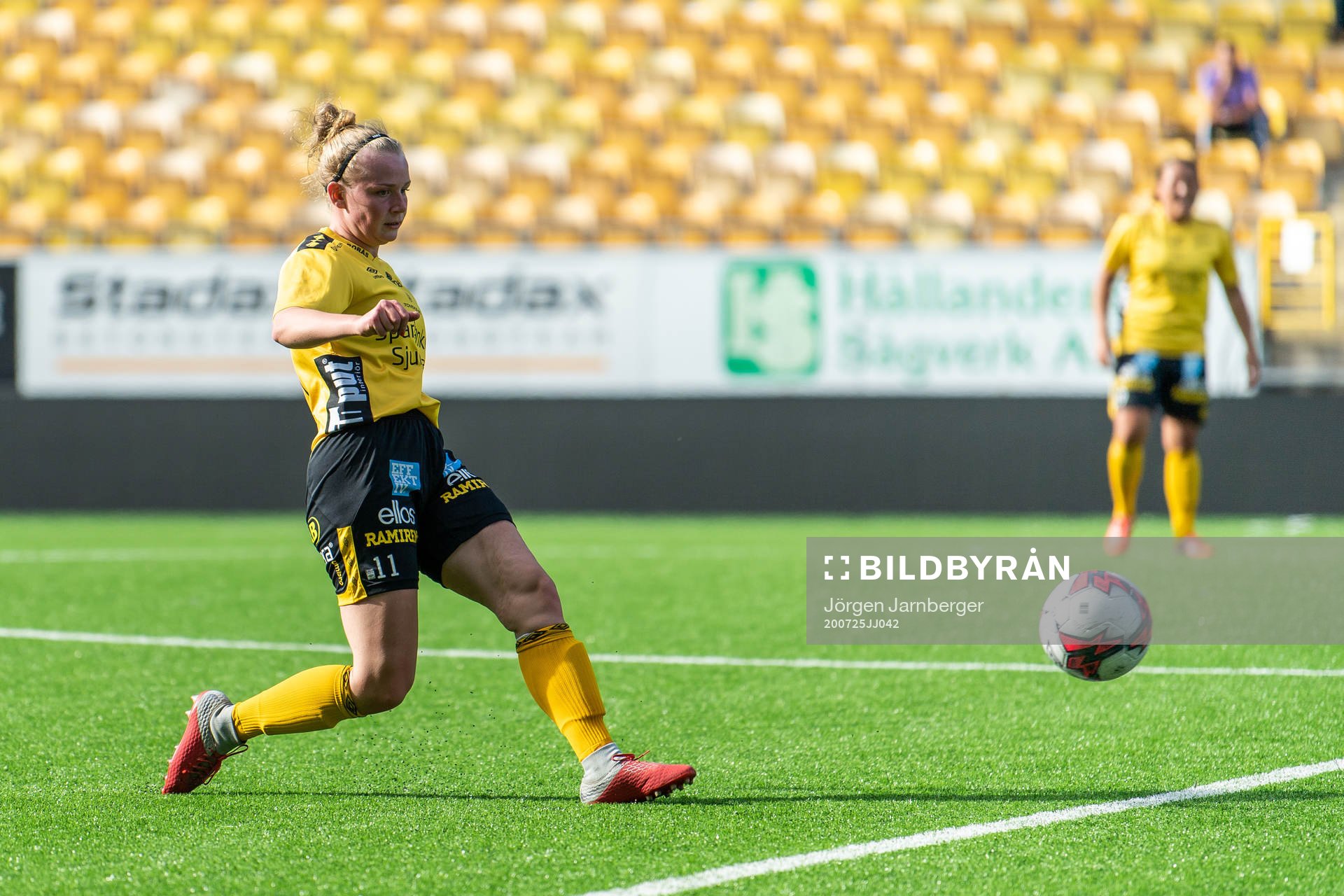 Elfsborgs Leann Nyström under träningsmatchen i fotboll mellan Elfsborg och IFK Göteborg den 25 juli 2020 i Borås.