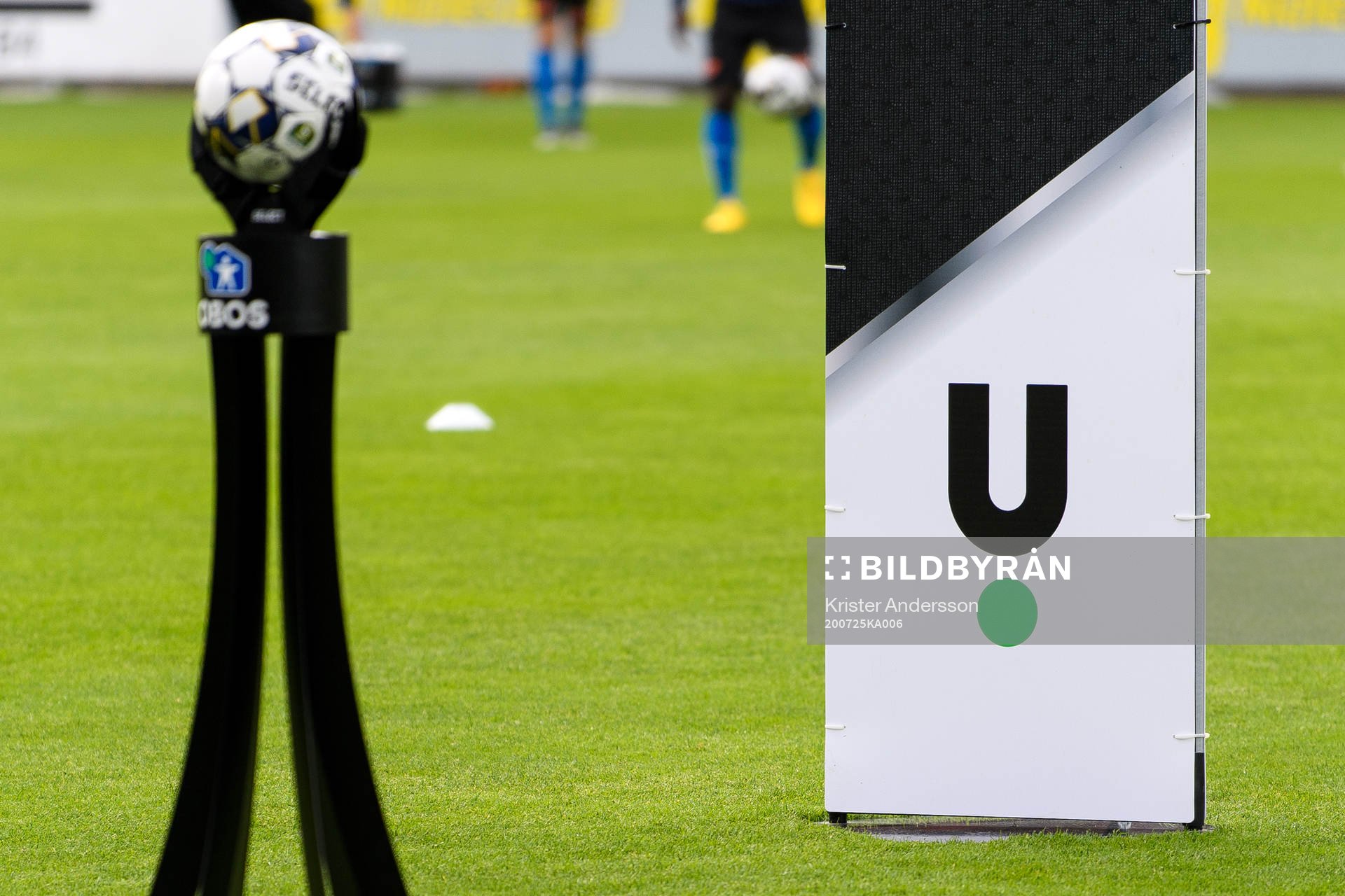 Unibet logo före fotbollsmatchen i Superettan  mellan Halmstad och Akropolis den 25 juli 2020 i Halmstad.