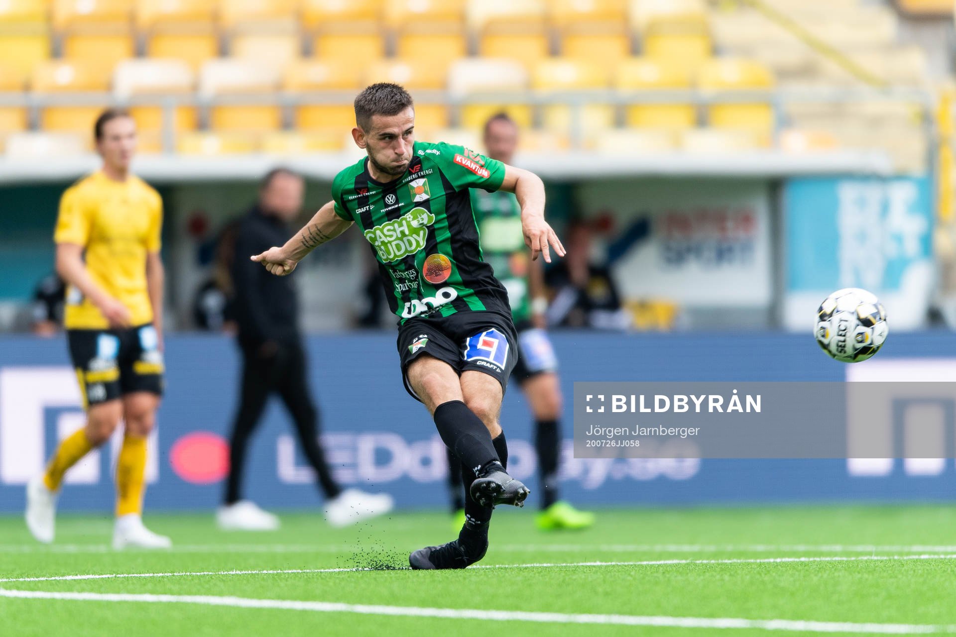 Varbergs Erion Sadiku under fotbollsmatchen i Allsvenskan mellan Elfsborg och Varberg den 26 juli 2020 i Borås.