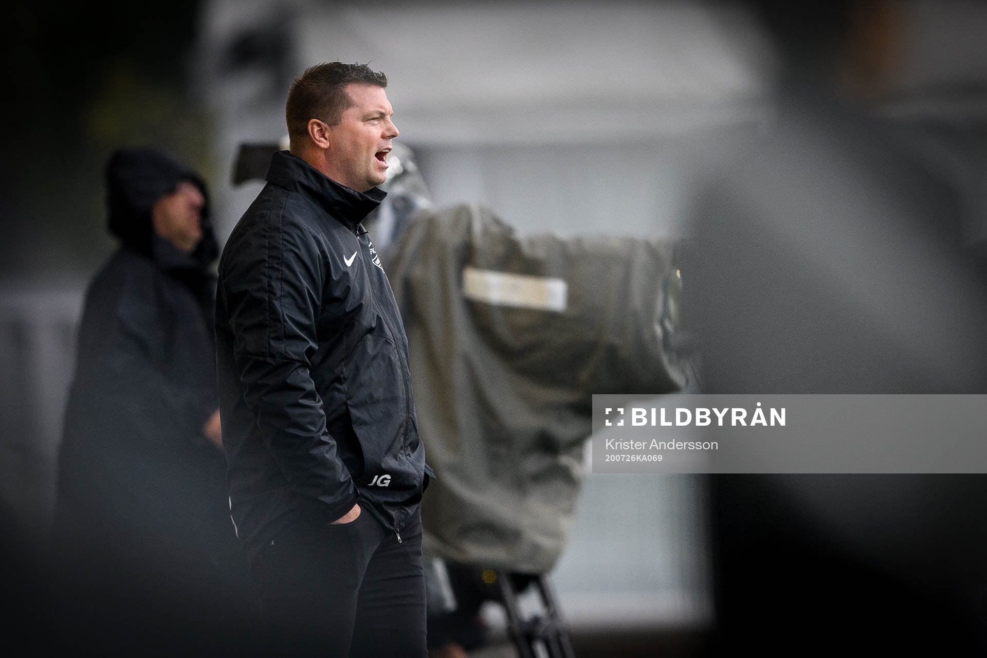 IFK Norrköpings tränare Jens Gustafsson under fotbollsmatchen i Allsvenskan mellan Falkenberg och IFK Norrköping den 26 juli 2020 i Falkenberg.