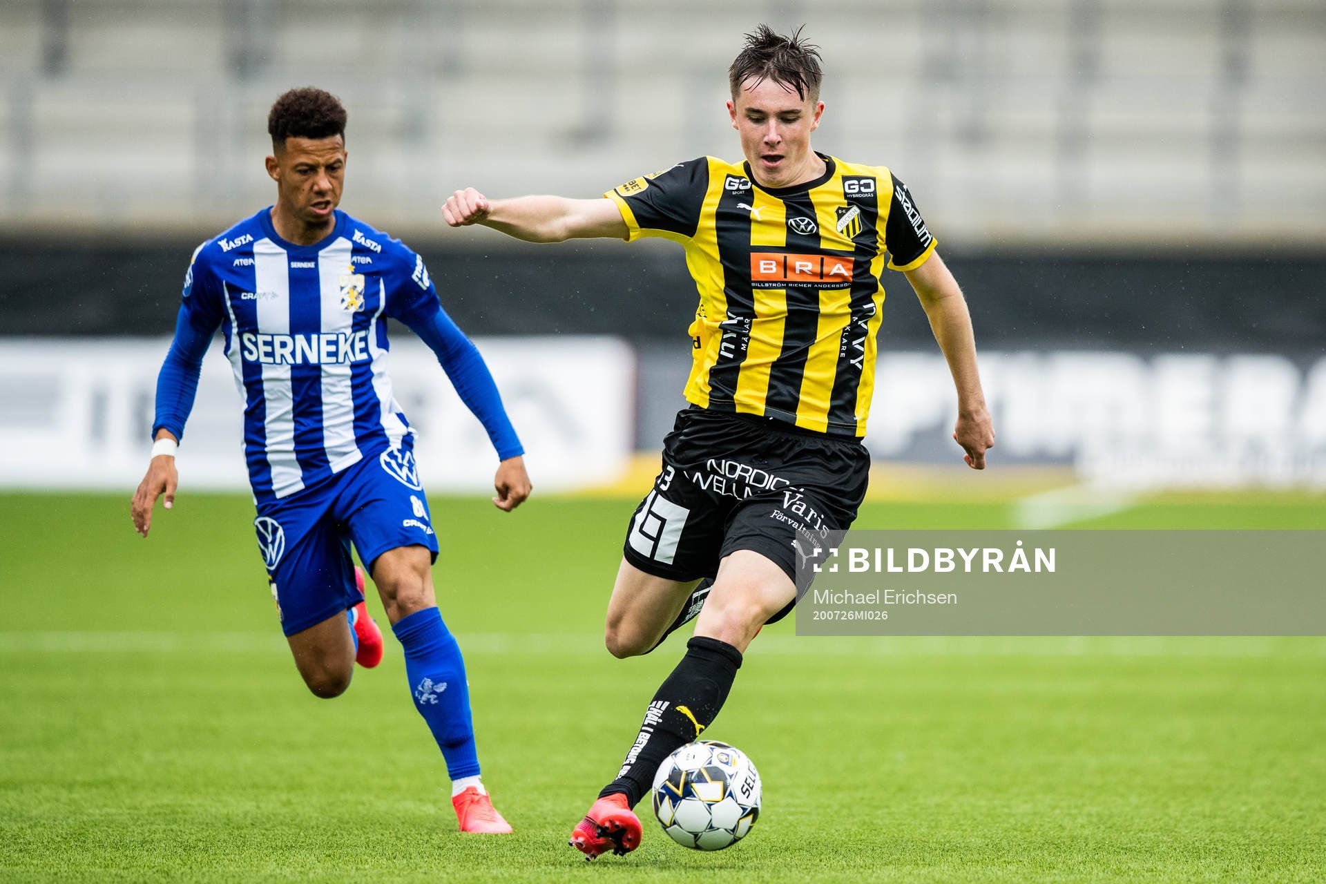 Häckens Patrik Wålemark och IFK Göteborgs Tobias Sana