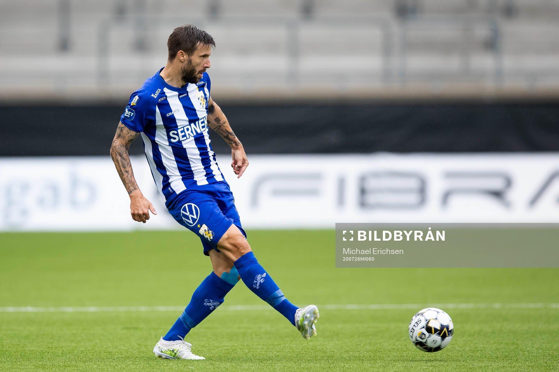 IFK Göteborgs Mattias Bjärsmyr under fotbollsmatchen i Allsvenskan mellan Häcken och IFK Göteborg den 26 juli 2020 i Göteborg.