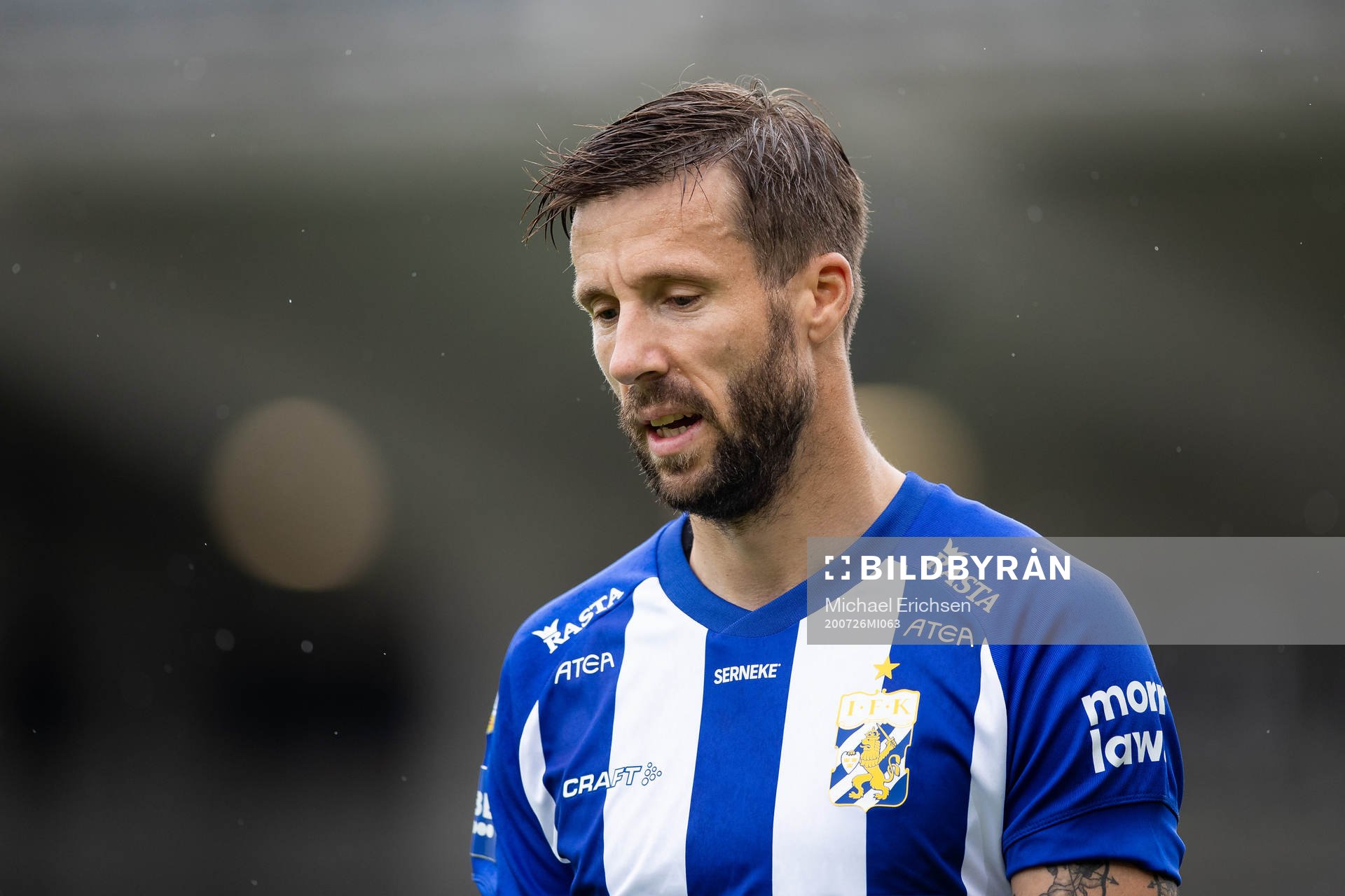 IFK Göteborgs Mattias Bjärsmyr efter fotbollsmatchen i Allsvenskan mellan Häcken och IFK Göteborg den 26 juli 2020 i Göteborg.