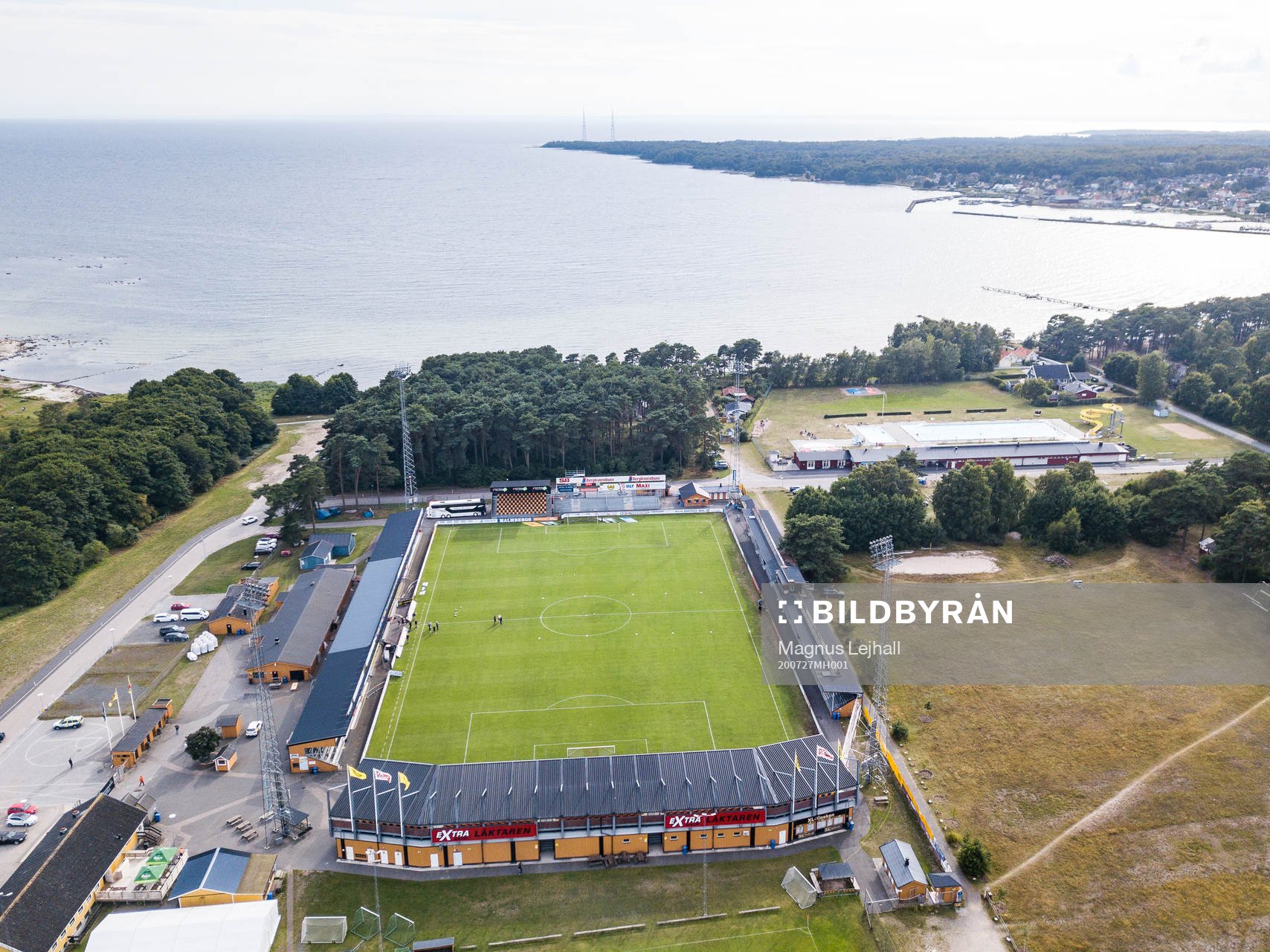 Flygfoto över Strandvallen