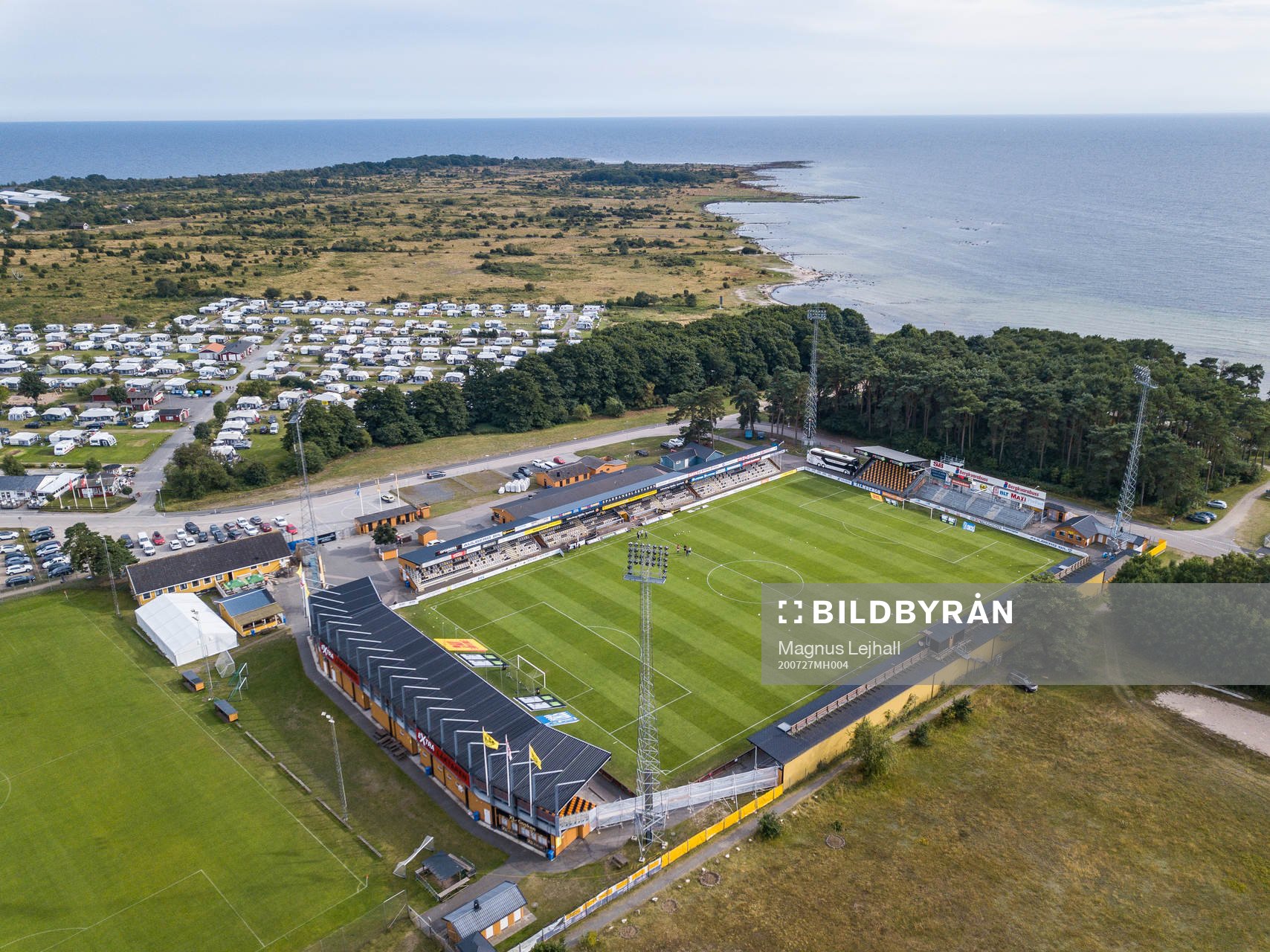 Flygfoto över Strandvallen