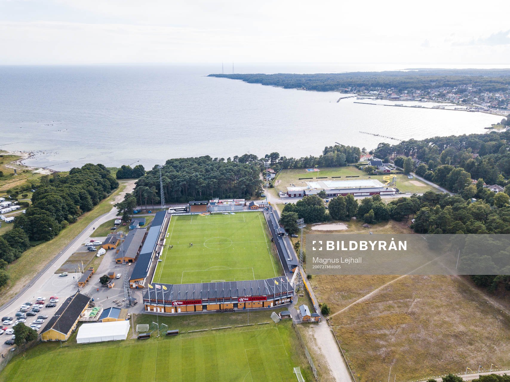 Flygfoto över Strandvallen