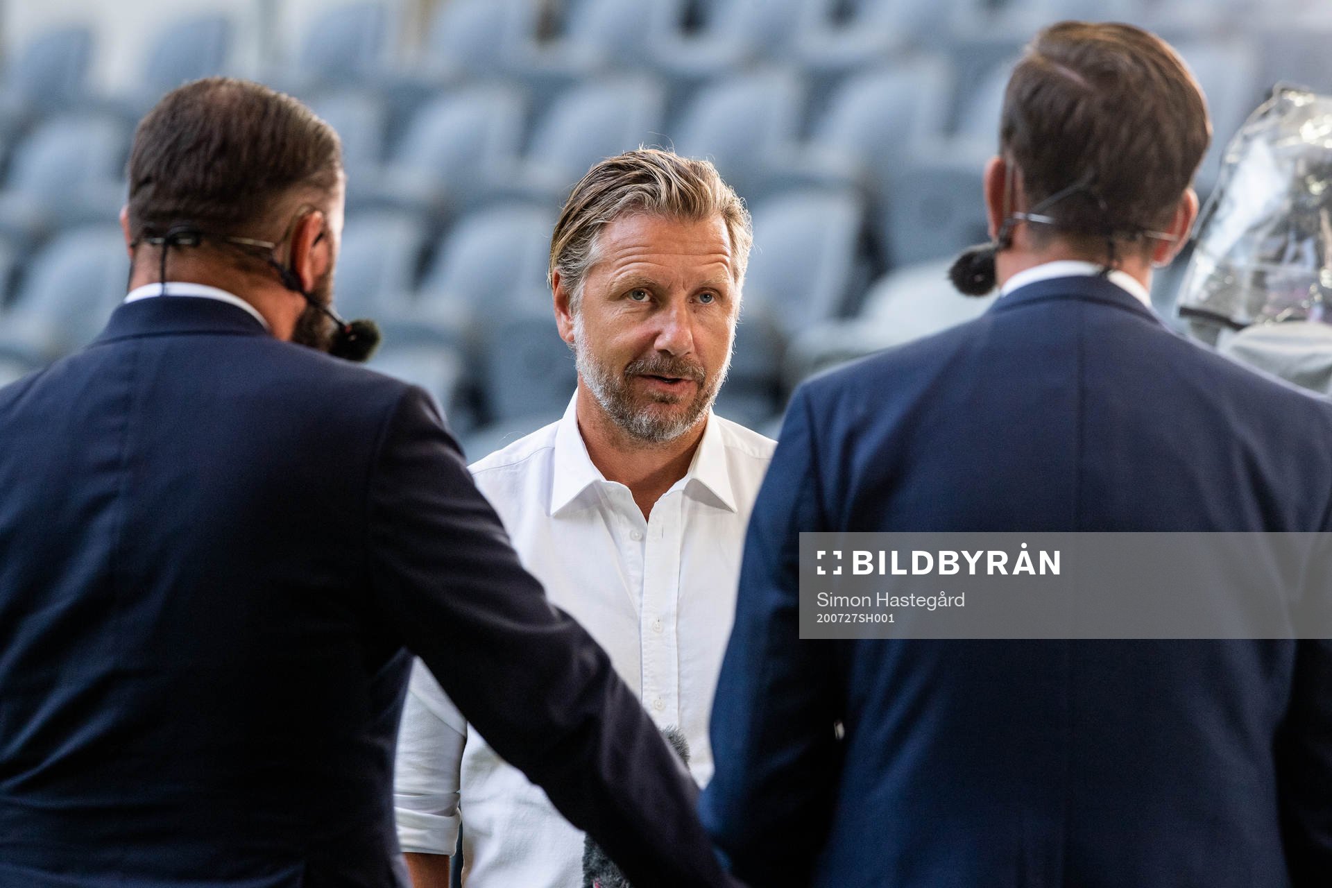 Hammarbys sportchef Jesper Jansson intervjuas inför fotbollsmatchen i Allsvenskan mellan Hammarby och Örebro den 27 juli 2020 i Stockholm.