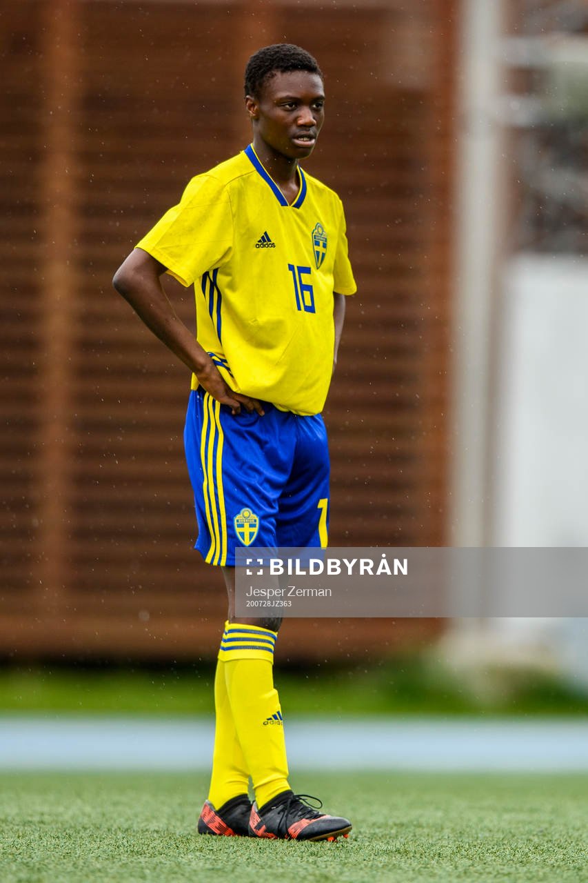 Essayas Lwampindy Bofua under SvFF:s riksläger för pojkar på Bosön den 28 juli 2020 i Stockholm.