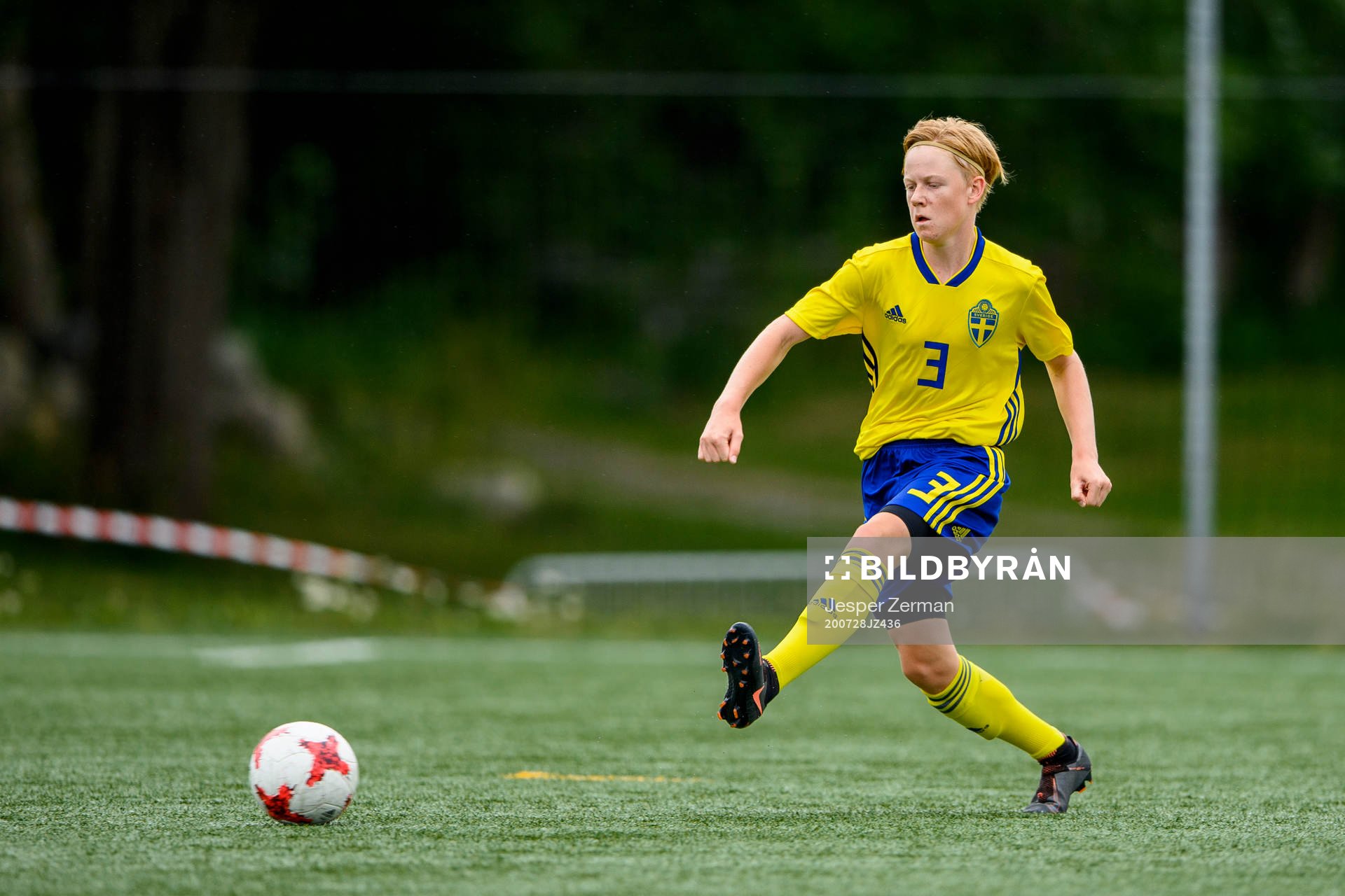 Alvin Åberg under SvFF:s riksläger för pojkar på Bosön den 28 juli 2020 i Stockholm.