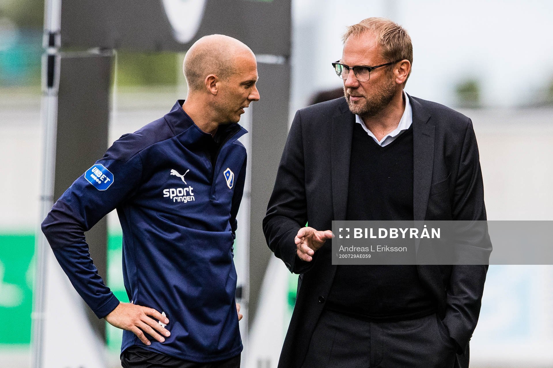 Halmstads Andreas Johansson och tränare Magnus Haglund