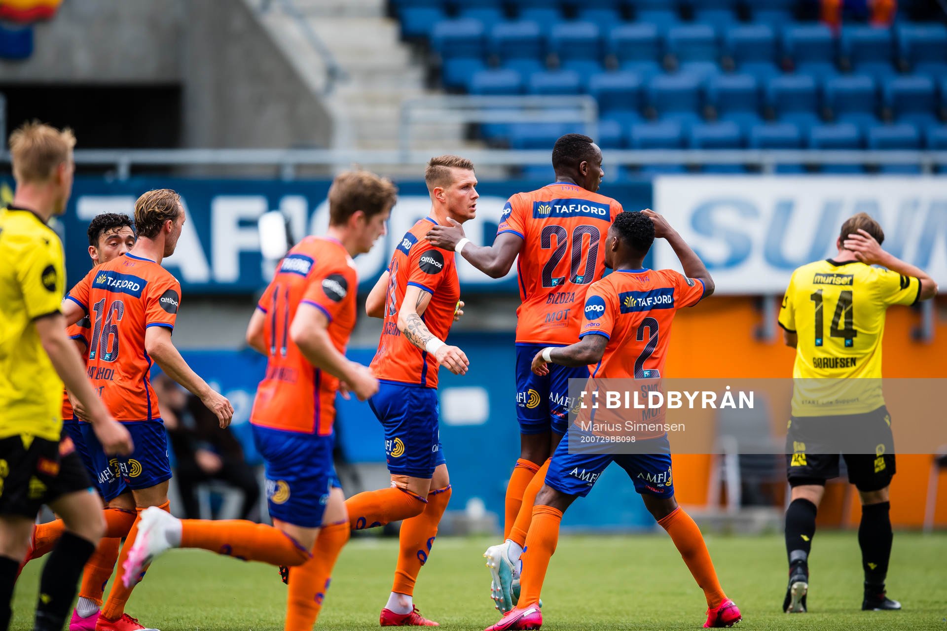 Holmbert Aron Briem Fridjonsson of Aalesund celebrates