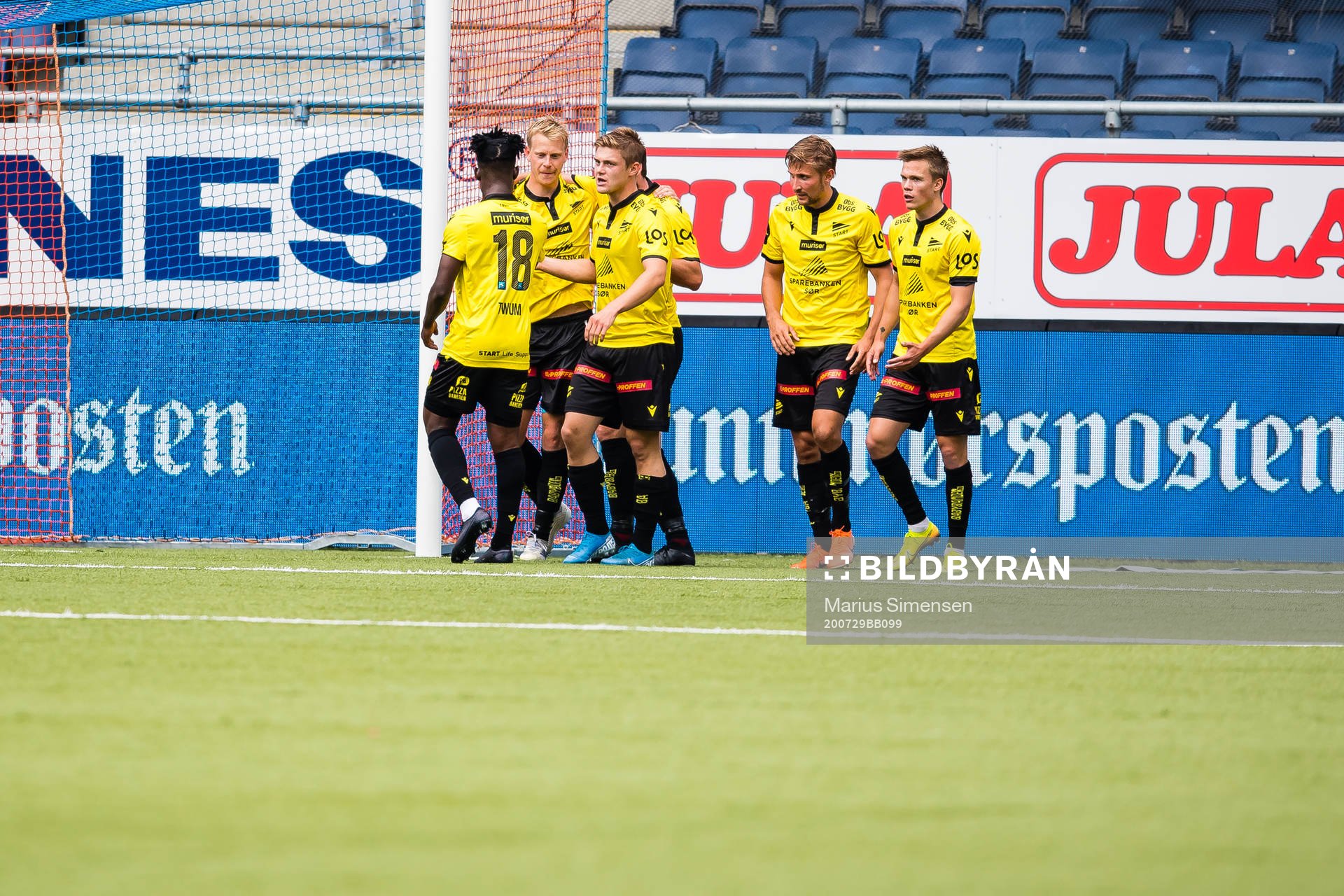 Eirik Wilberg Schulze of Start celebrates