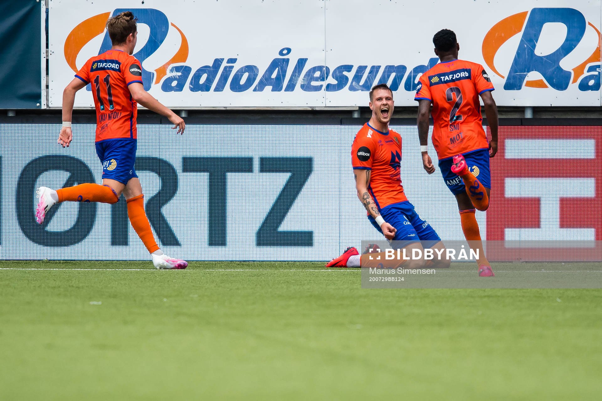 Holmbert Aron Briem Fridjonsson of Aalesund celebrates